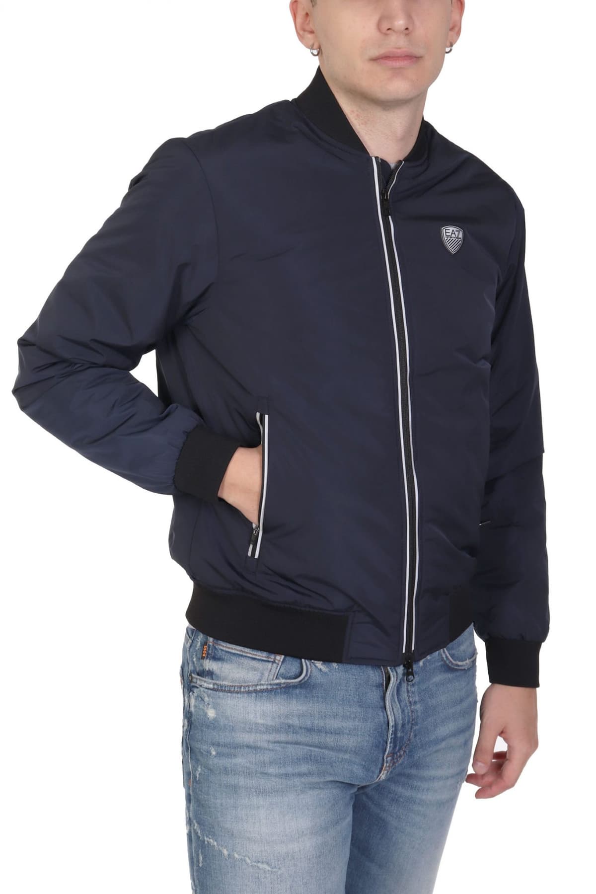 ARMANI 7 ΜΠΟΥΦΑΝ BOMBER LOGO ΜΠΛΕ