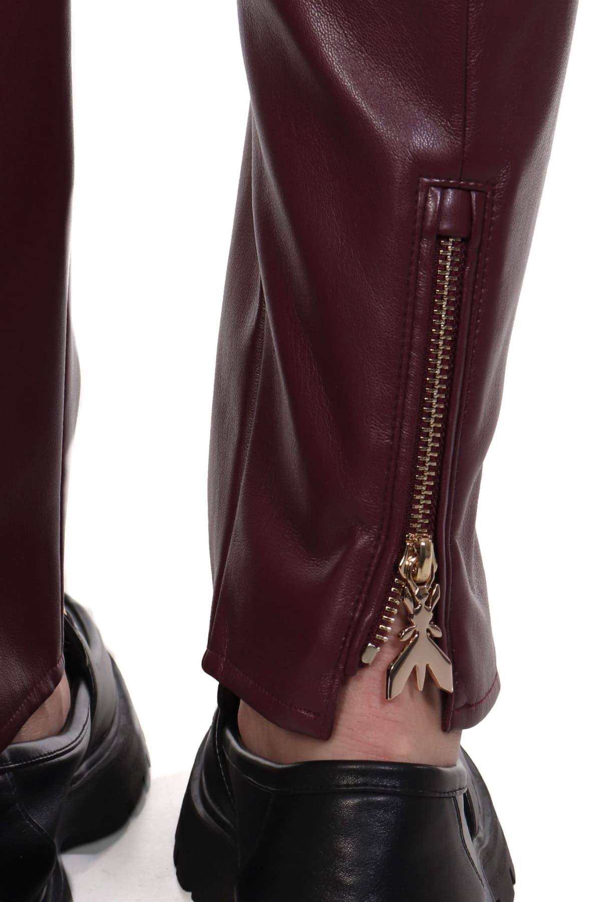 PATRIZIA PEPE ΠΑΝΤΕΛΟΝΙ FAUX LEATHER SKINNY ΦΕΡΜΟΥΑΡ ΠΛΑΙ ΜΠΟΡΝΤΩ