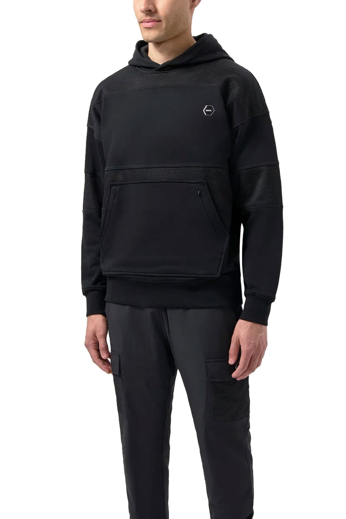 BALR. ΦΟΥΤΕΡ HOODIE HEXLINE BOX FIT LOGO ΜΑΥΡΟ