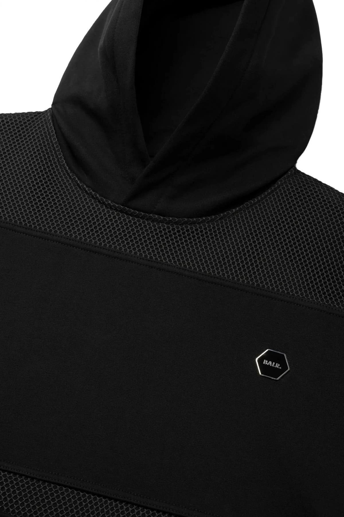 BALR. ΦΟΥΤΕΡ HOODIE HEXLINE BOX FIT LOGO ΜΑΥΡΟ