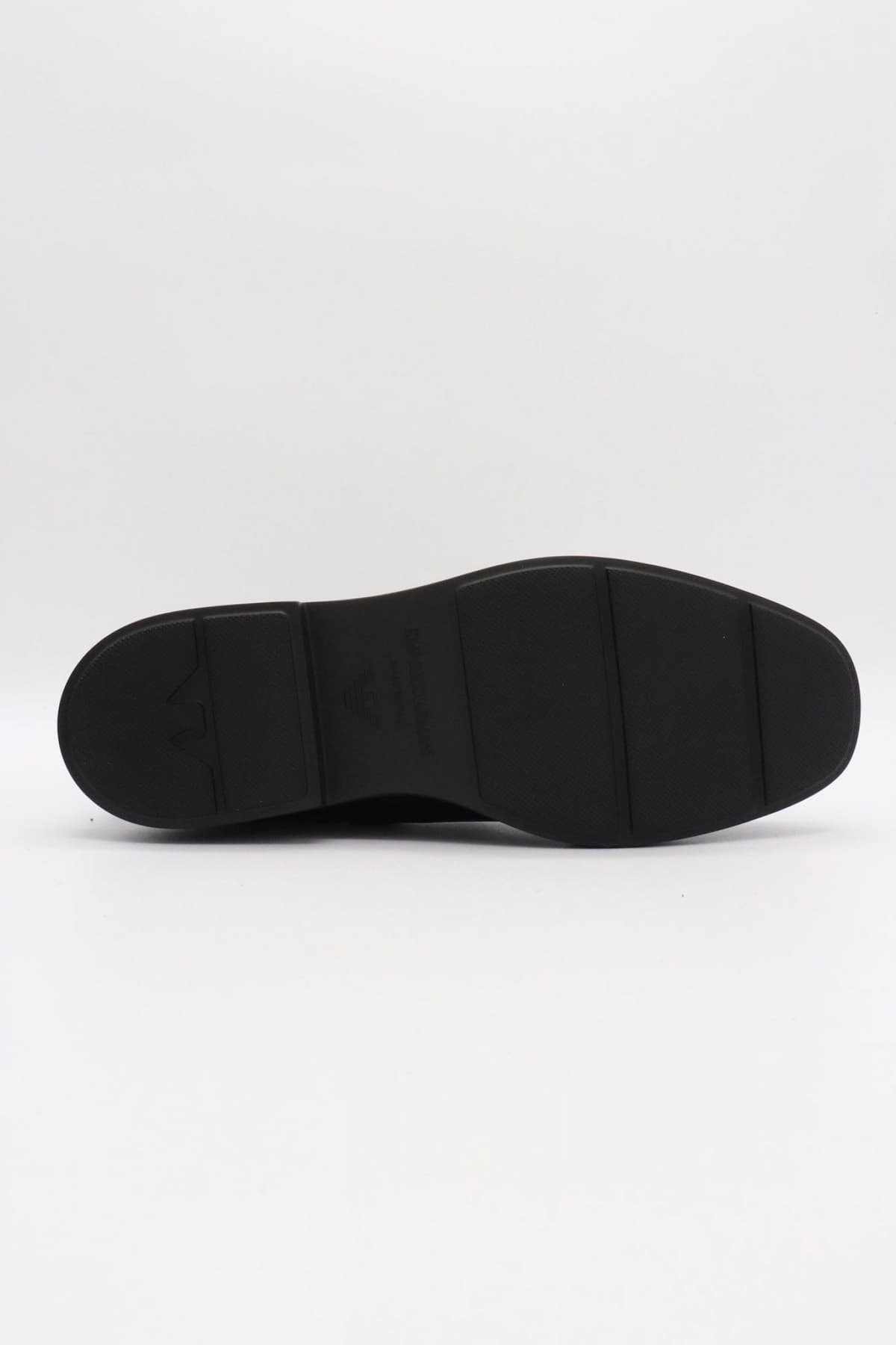 EMPORIO ARMANI ΠΑΠΟΥΤΣΙΑ ΜΠΟΤΕΣ ΑΡΒΥΛΑΚΙ LOGO ΦΕΡΜΟΥΑΡ ΜΑΥΡΟ