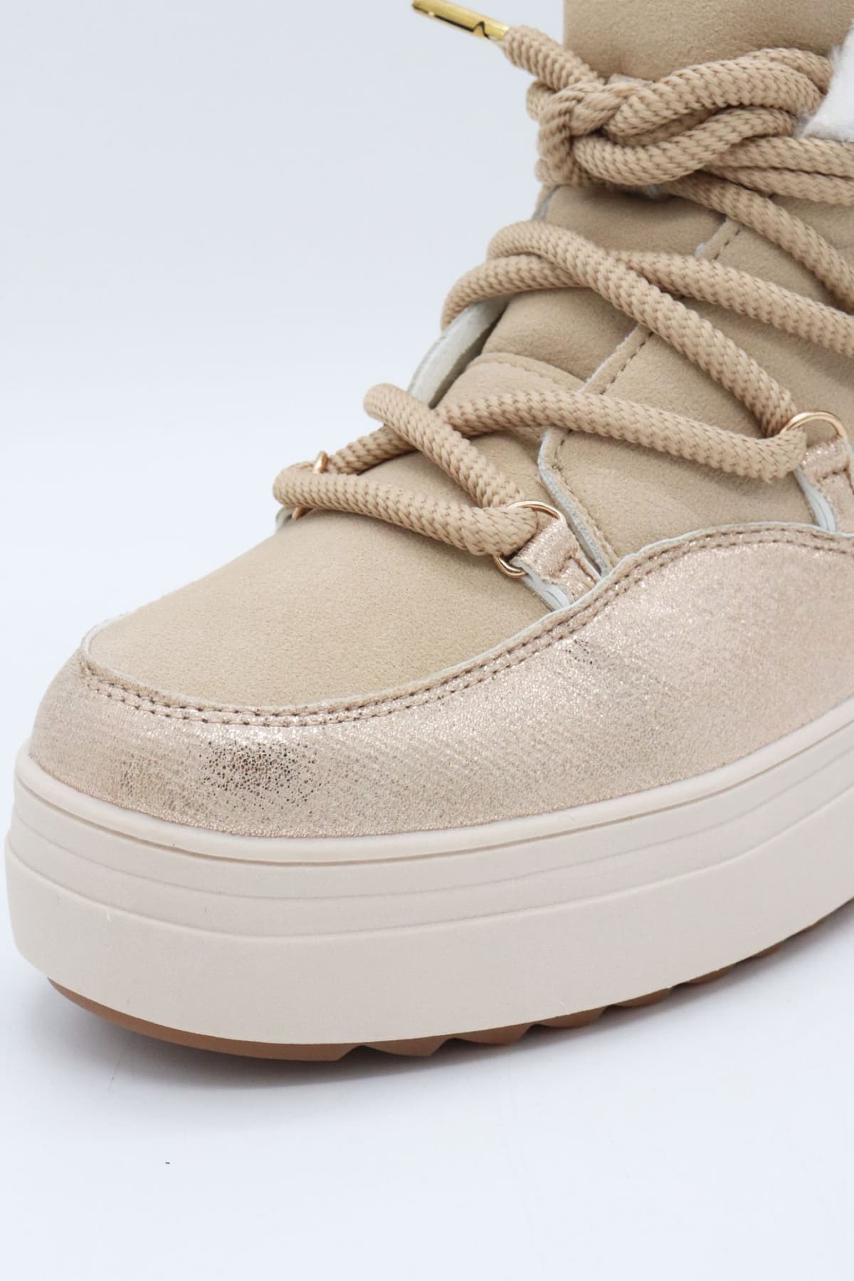 U.S. POLO ASSN. ΠΑΠΟΥΤΣΙΑ MΠΟΤΑΚΙΑ ΓΟΥΝΑ ΕΣΩΤΕΡΙΚΗ LOGO ΜΠΕΖ/ΧΡΥΣΟ