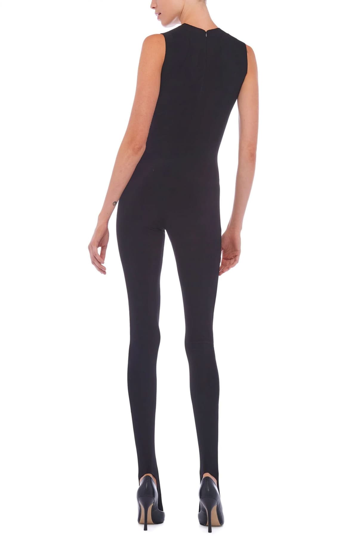 NORMA KAMALI ΟΛΟΣΩΜΗ ΦΟΡΜΑ SLEEVELESS CATSUIT ΜΑΥΡΟ