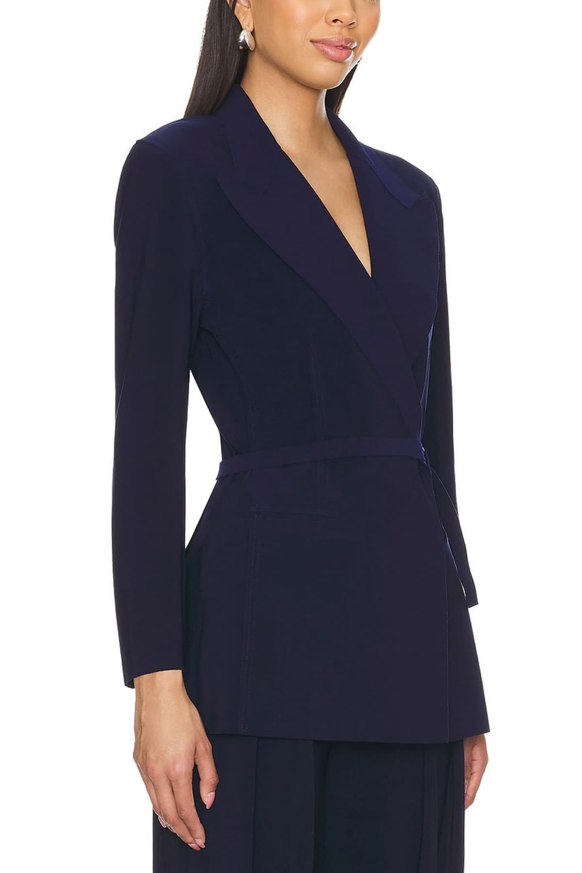 NORMA KAMALI ΣΑΚΑΚΙ CLASSIC DOUBLE BREASTED ΣΚΟΥΡΟ ΜΠΛΕ