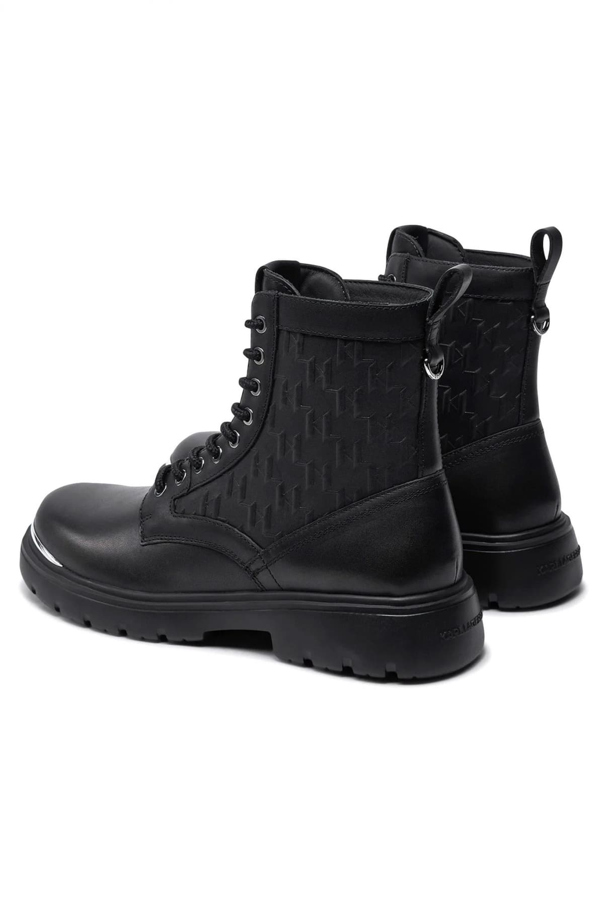 KARL LAGERFELD ΠΑΠΟΥΤΣΙΑ ΜΠΟΤΑΚΙΑ MASON HI LACE BOOT ALL OVER LOGO ΜΑΥΡΟ