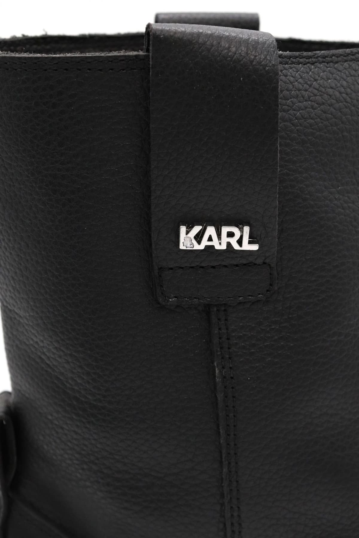 KARL LAGERFELD ΠΑΠΟΥΤΣΙΑ BROOKLYN HI MID LEG BOOT LOGO ΜΑΥΡΟ