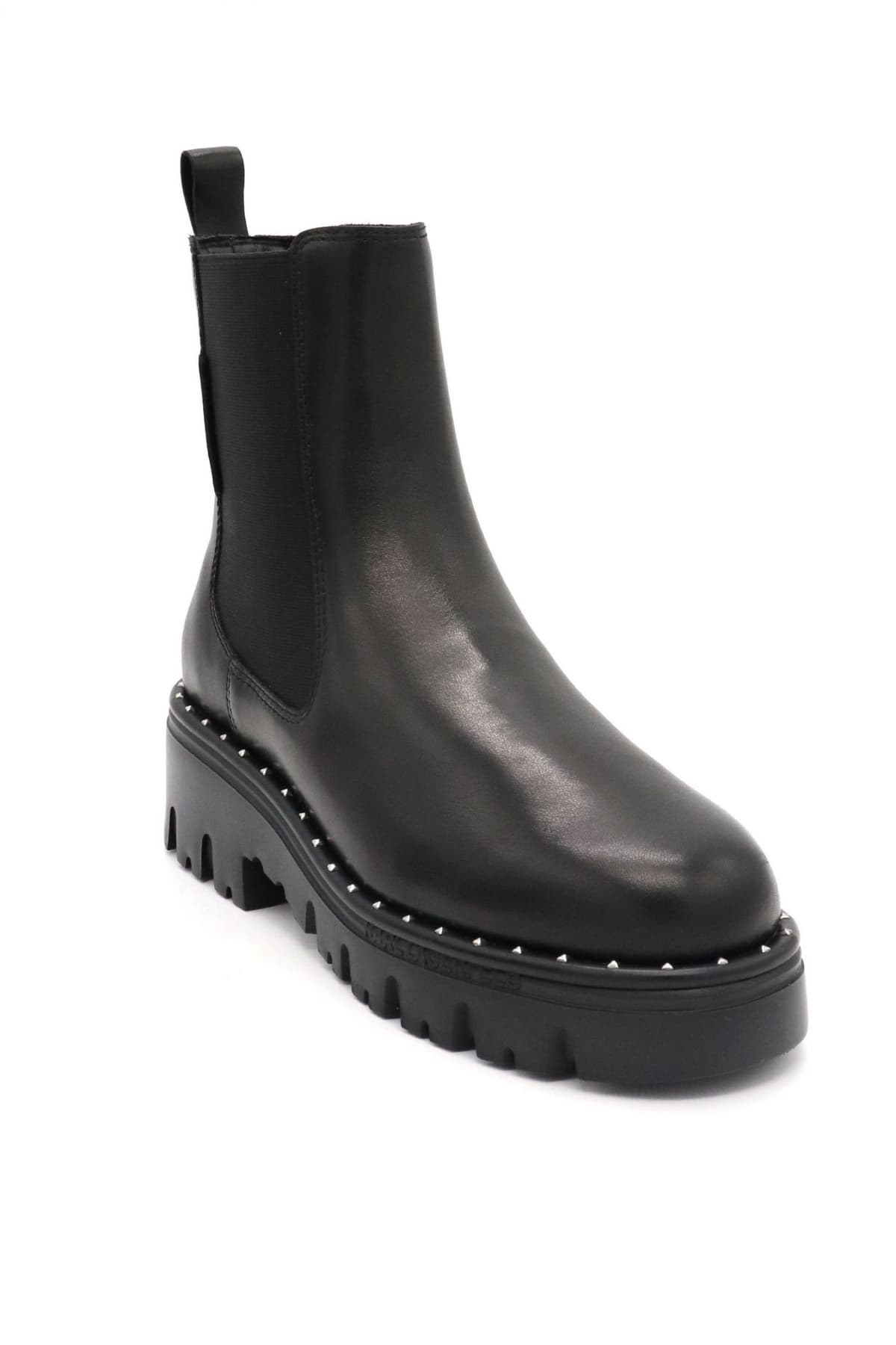 KARL LAGERFELD ΠΑΠΟΥΤΣΙΑ MΠΟΤΑΚΙΑ AΝKLE GORE BOOT ΤΡΟΥΞ LOGO ΜΑΥΡΟ