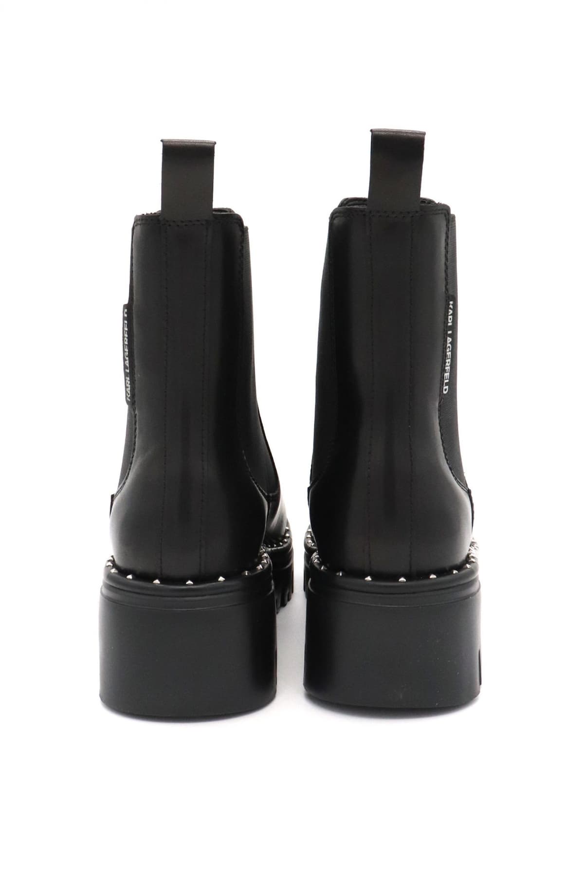 KARL LAGERFELD ΠΑΠΟΥΤΣΙΑ MΠΟΤΑΚΙΑ AΝKLE GORE BOOT ΤΡΟΥΞ LOGO ΜΑΥΡΟ