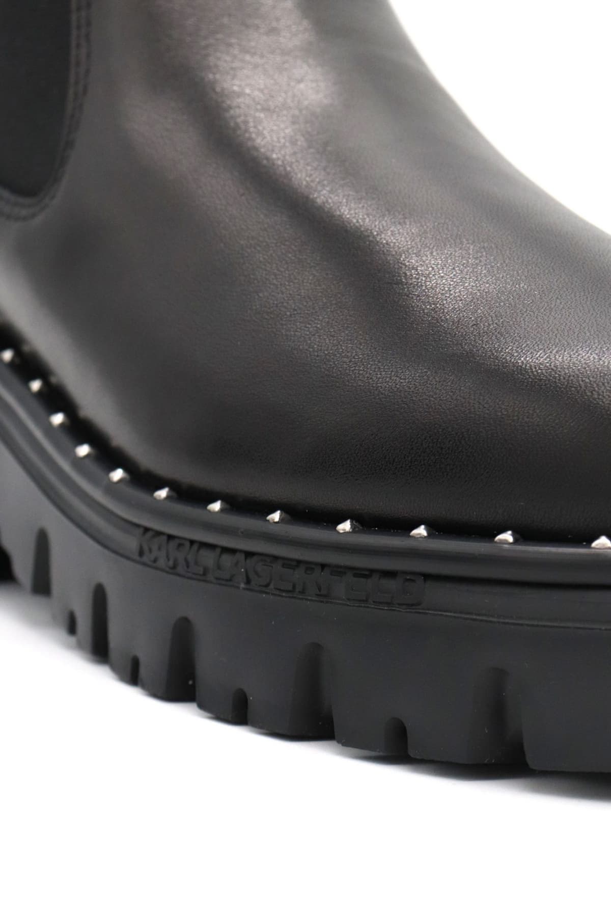 KARL LAGERFELD ΠΑΠΟΥΤΣΙΑ MΠΟΤΑΚΙΑ AΝKLE GORE BOOT ΤΡΟΥΞ LOGO ΜΑΥΡΟ