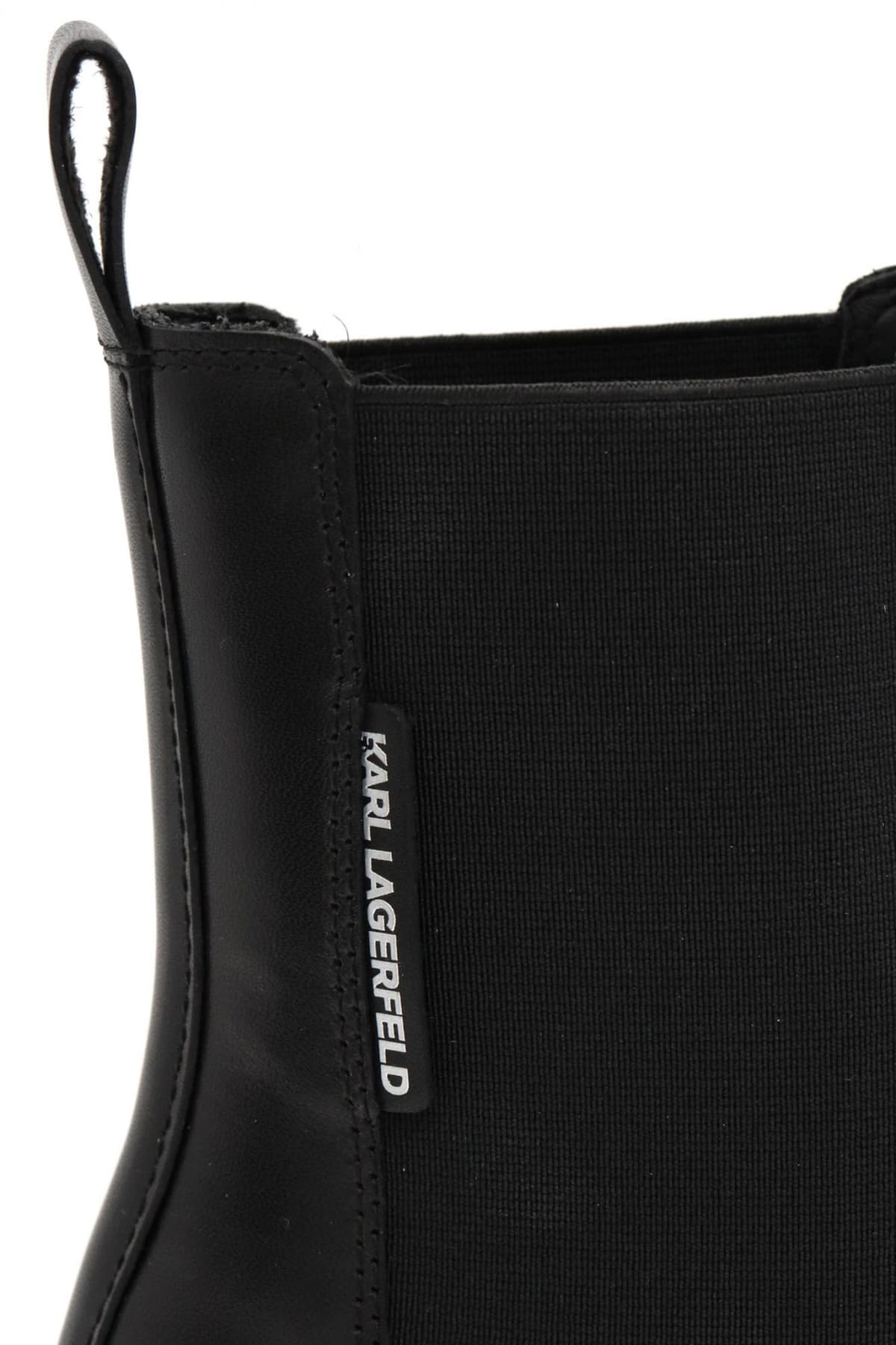 KARL LAGERFELD ΠΑΠΟΥΤΣΙΑ MΠΟΤΑΚΙΑ AΝKLE GORE BOOT ΤΡΟΥΞ LOGO ΜΑΥΡΟ