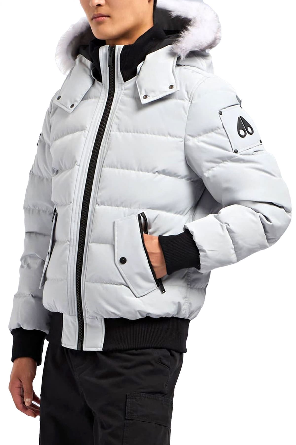 MOOSE KNUCKLES ΜΠΟΥΦΑΝ ΦΟΥΣΚΩΤΟ BOMBER ΑΠΟΣΠΩΜΕΝΗ ΚΟΥΚΟΥΛΑ ONYX SCOTCHTOWN BOMBER ΓΚΡΙ