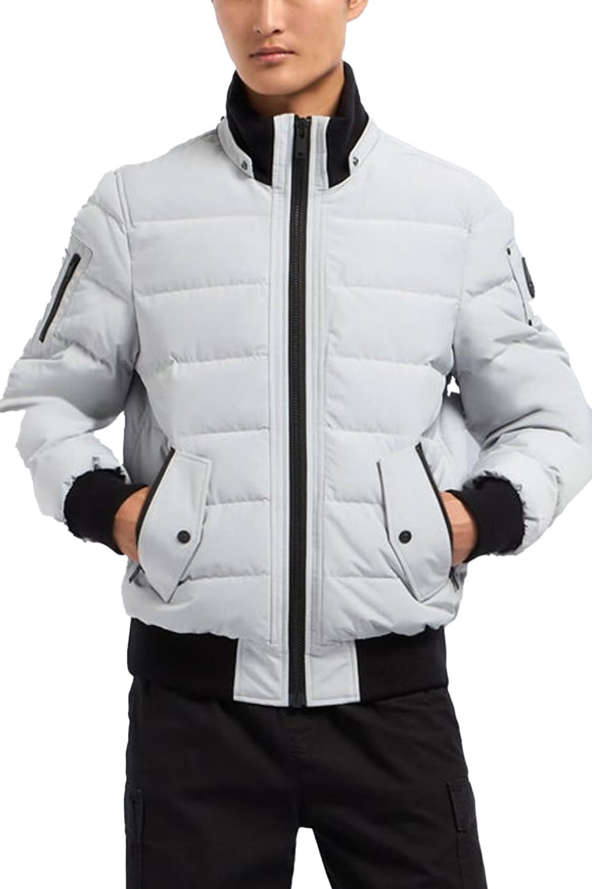 MOOSE KNUCKLES ΜΠΟΥΦΑΝ ΦΟΥΣΚΩΤΟ BOMBER ΑΠΟΣΠΩΜΕΝΗ ΚΟΥΚΟΥΛΑ ONYX SCOTCHTOWN BOMBER ΓΚΡΙ