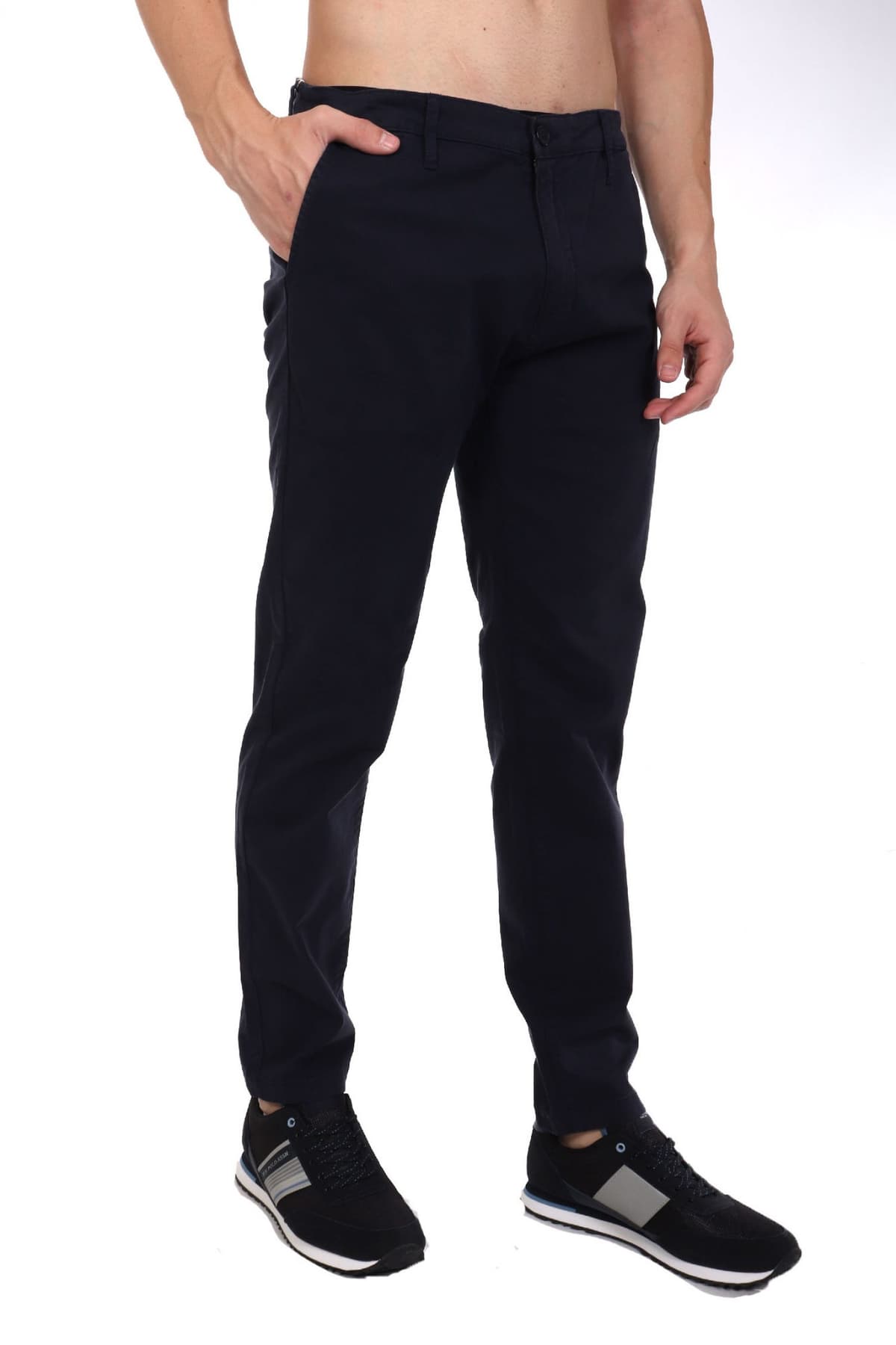 GUESS JEANS ΠΑΝΤΕΛΟΝΙ CHINO SLIM FIT ΣΚΟΥΡΟ ΜΠΛΕ