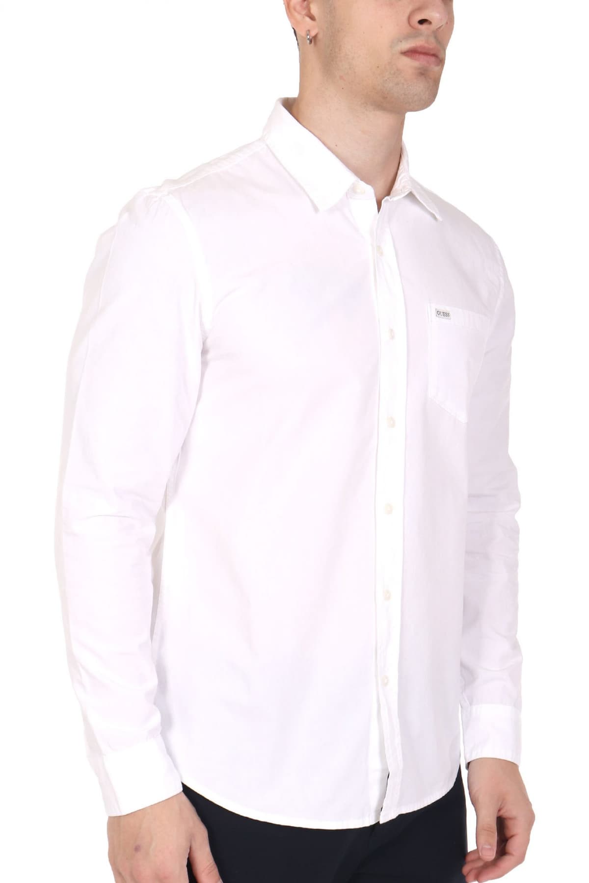 GUESS JEANS ΠΟΥΚΑΜΙΣΟ SLIM FIT ΛΕΥΚΟ