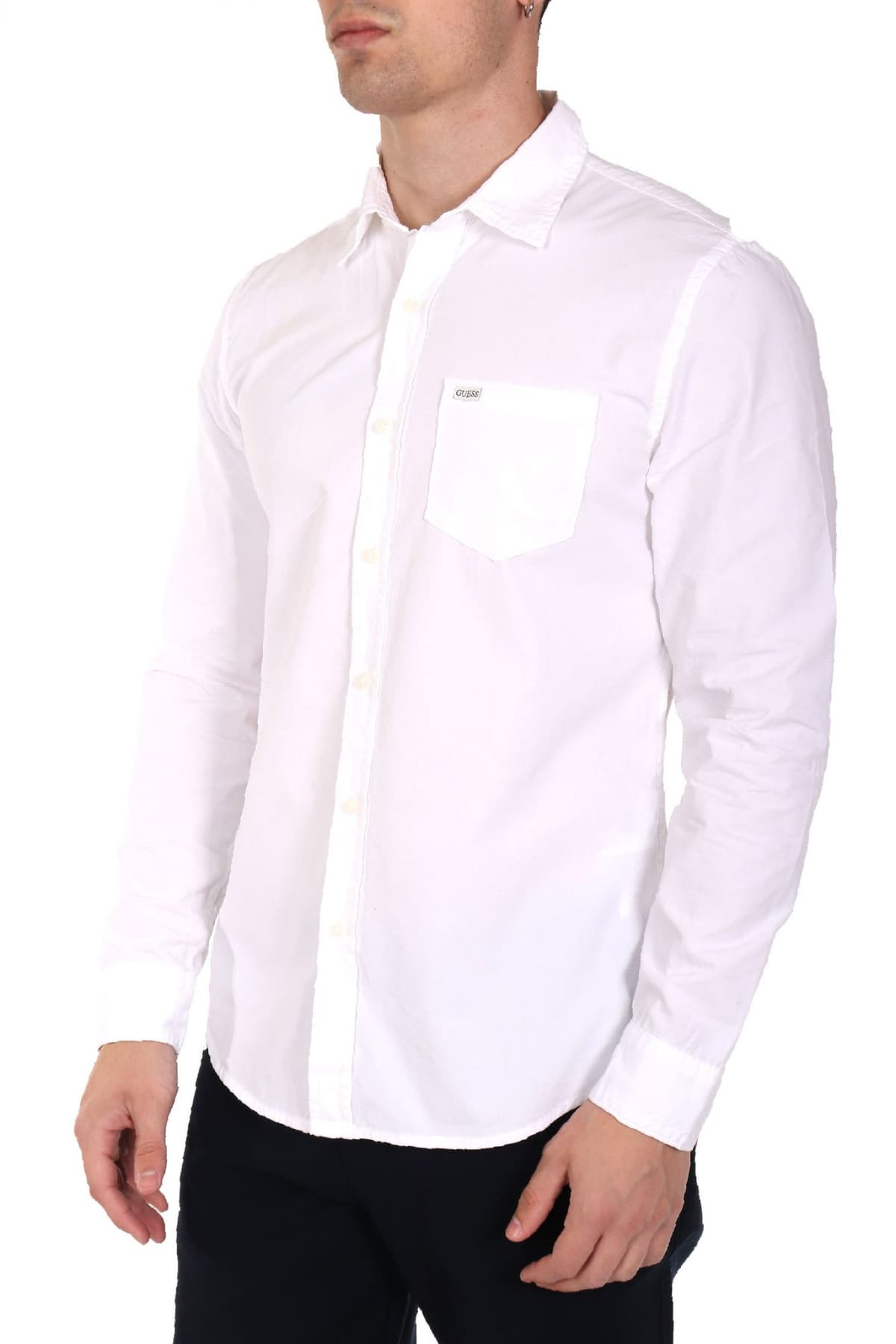 GUESS JEANS ΠΟΥΚΑΜΙΣΟ SLIM FIT ΛΕΥΚΟ