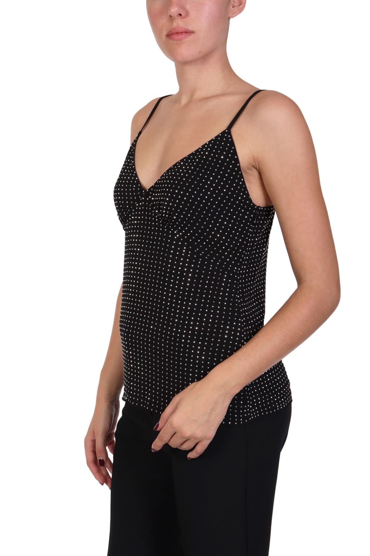 MICHAEL KORS TANK TOP ΣΤΡΑΣ ΜΑΥΡΟ