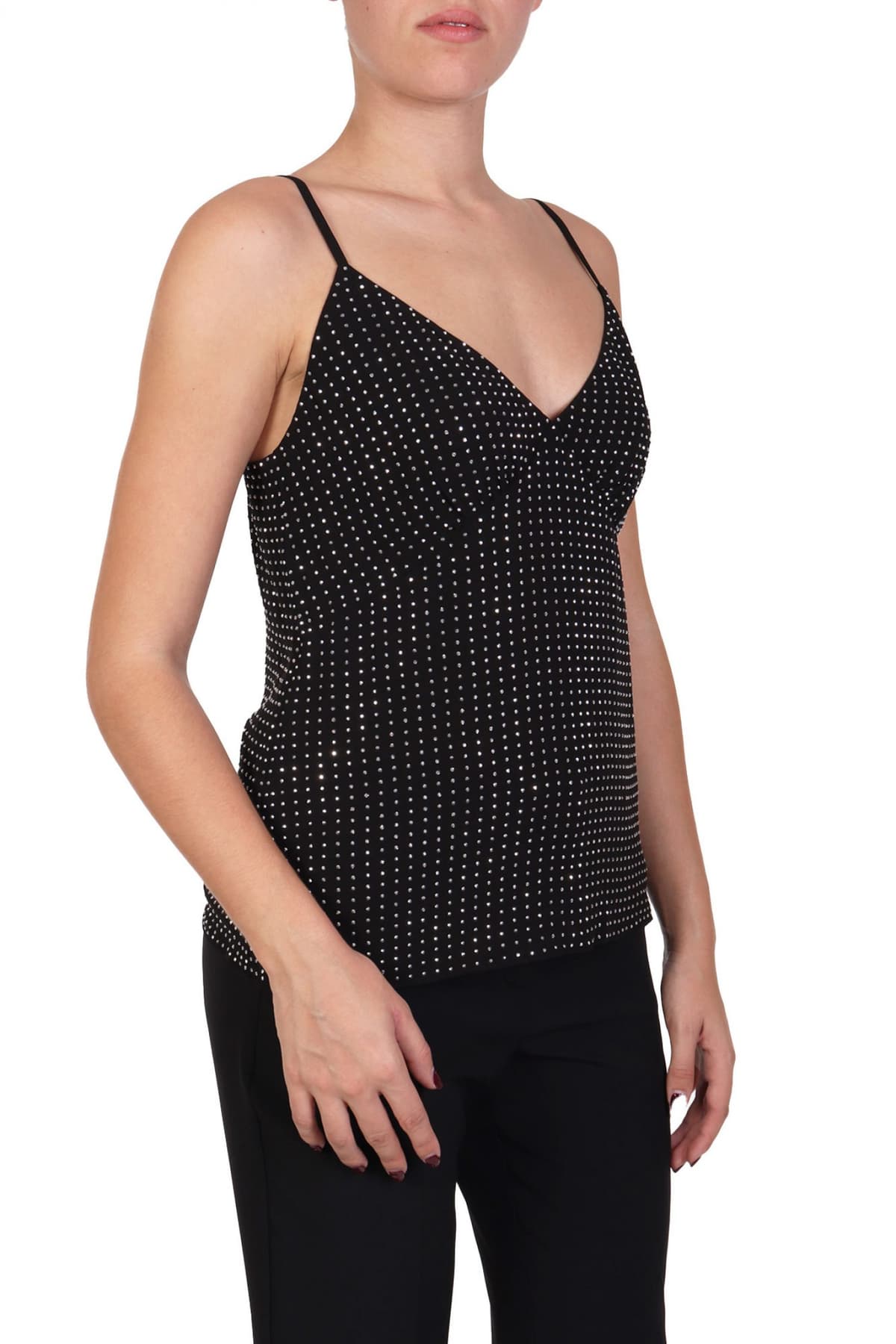 MICHAEL KORS TANK TOP ΣΤΡΑΣ ΜΑΥΡΟ