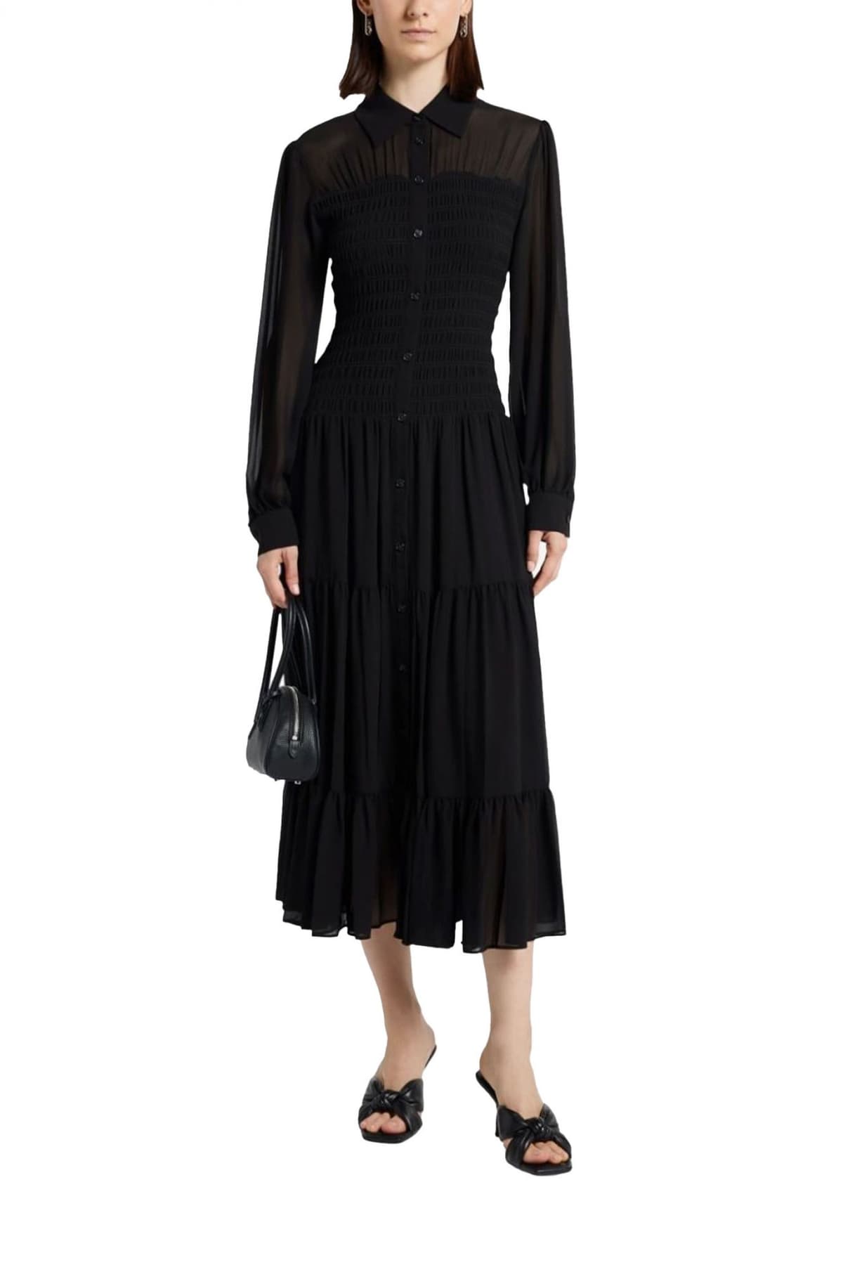 MICHAEL KORS ΦΟΡΕΜΑ MAXI ΒΟΛΑΝ ΣΟΥΡΑ ΣΤΗΝ ΜΕΣΗ ΜΑΥΡΟ