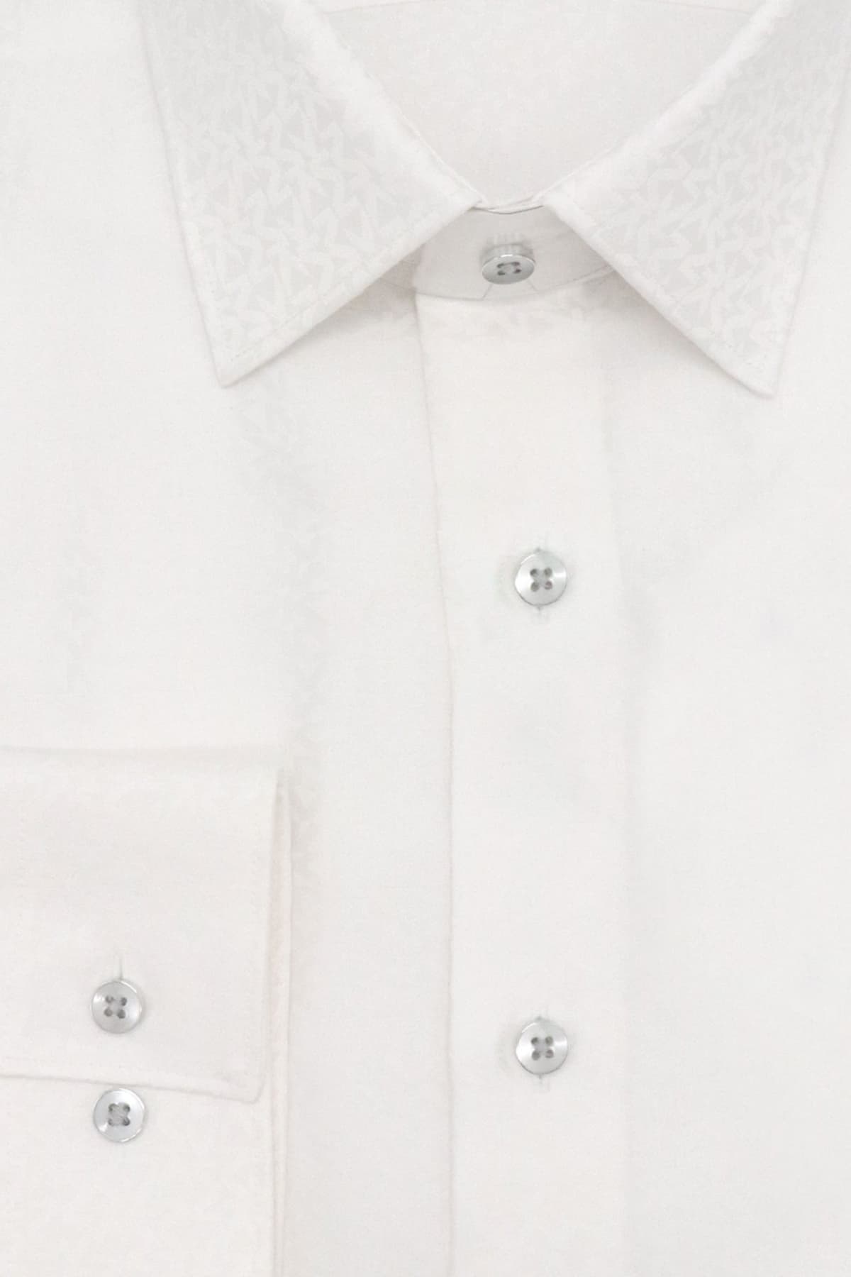 MICHAEL KORS ΠΟΥΚΑΜΙΣΟ ALLOVER LOGO SLIM FIT ΛΕΥΚΟ