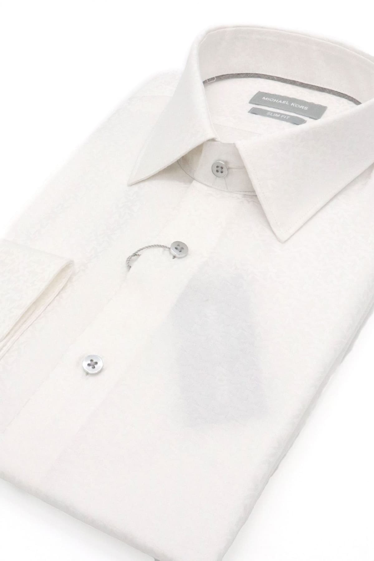 MICHAEL KORS ΠΟΥΚΑΜΙΣΟ ALLOVER LOGO SLIM FIT ΛΕΥΚΟ