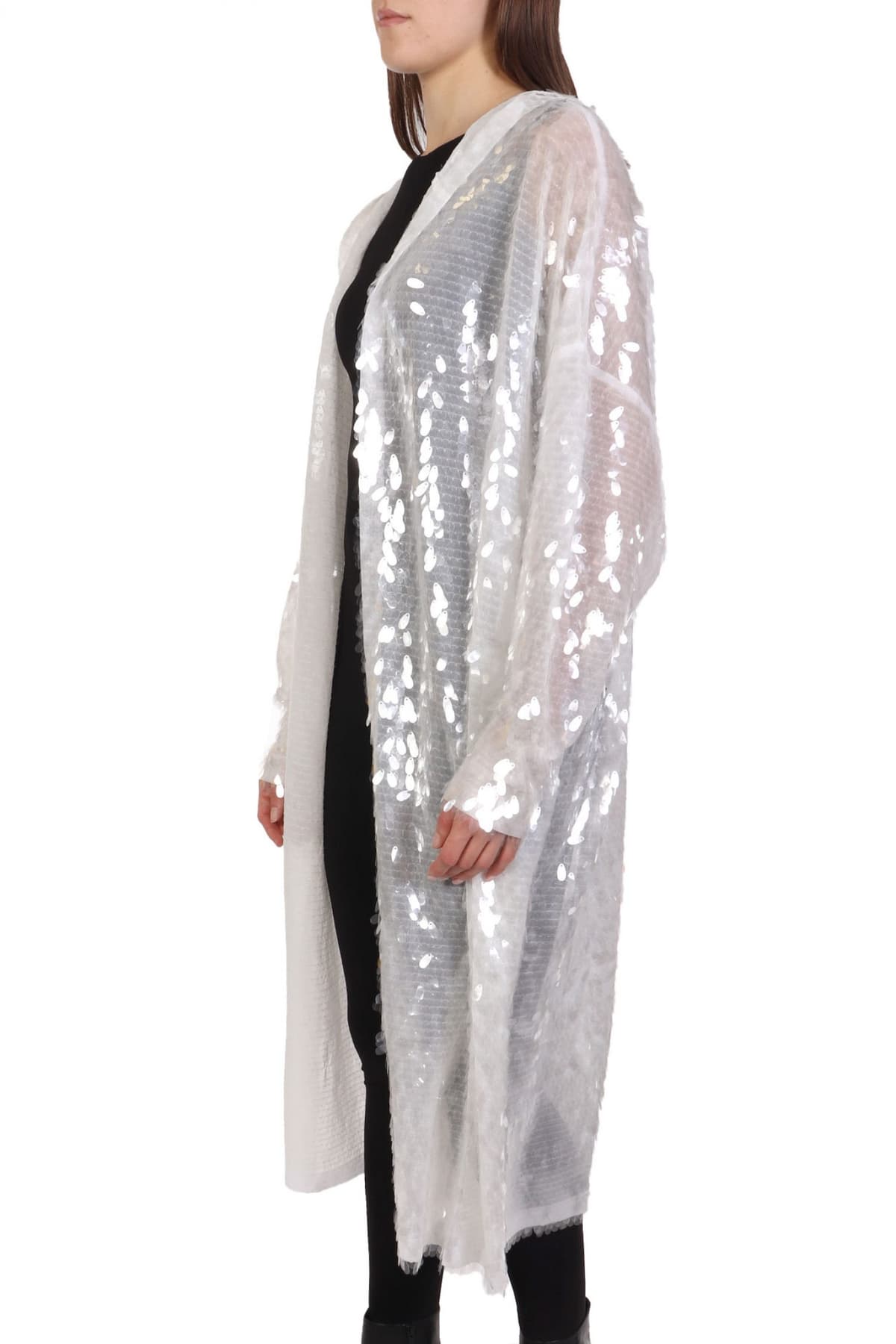 NORMA KAMALI ΖΑΚΕΤΑ HOODED ROBE TO KNEE ΠΑΓΙΕΤΑ ΛΕΥΚΟ