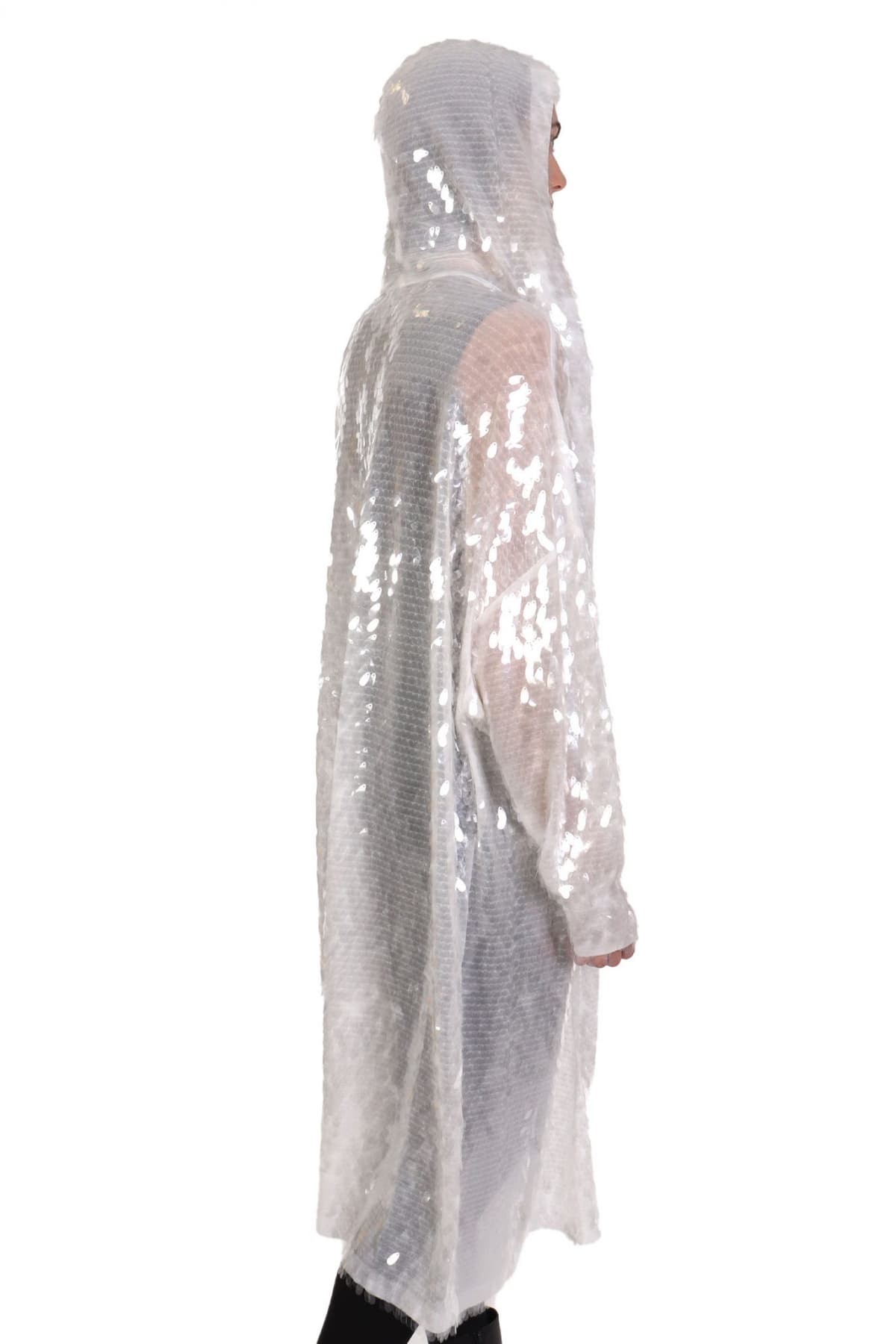 NORMA KAMALI ΖΑΚΕΤΑ HOODED ROBE TO KNEE ΠΑΓΙΕΤΑ ΛΕΥΚΟ