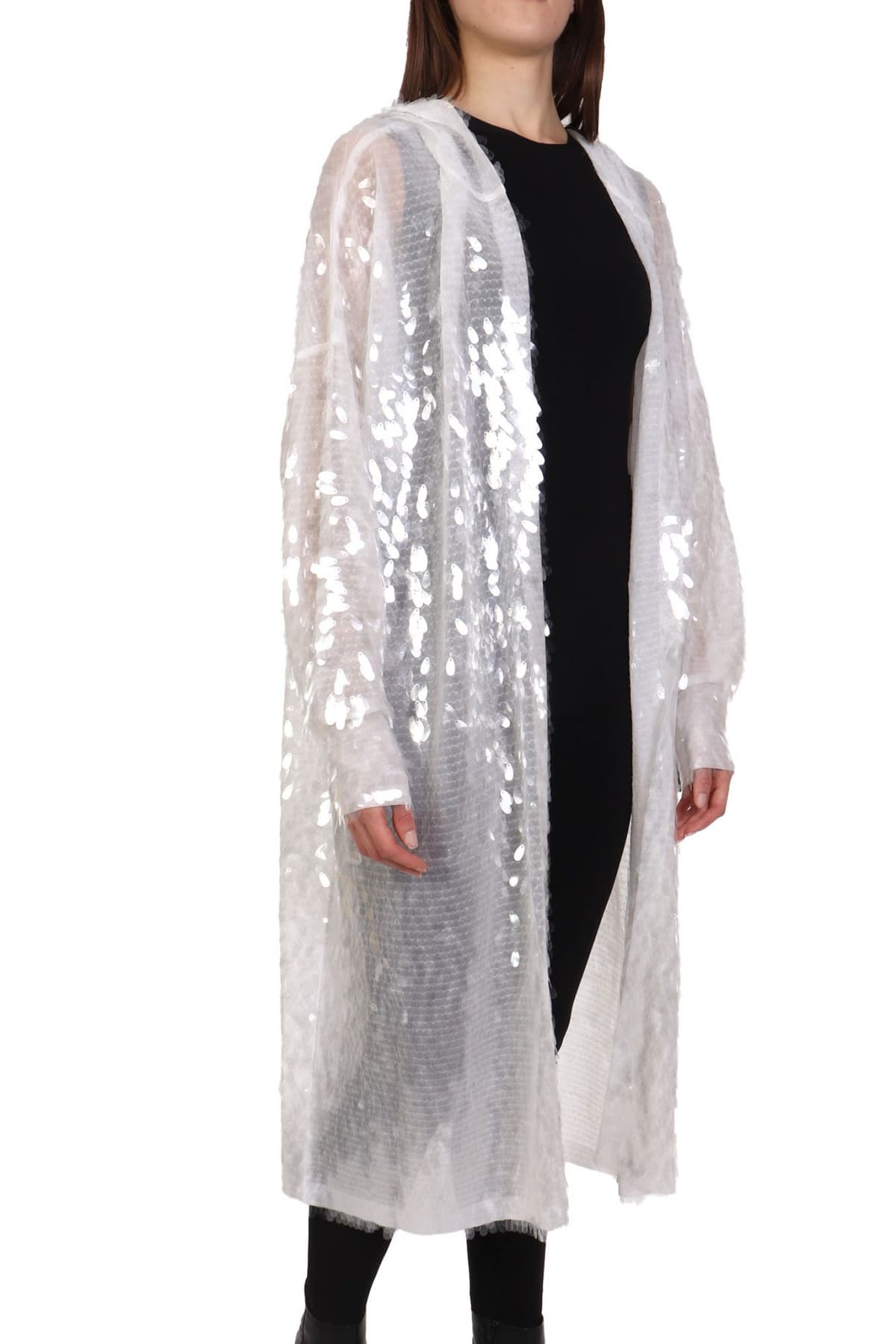 NORMA KAMALI ΖΑΚΕΤΑ HOODED ROBE TO KNEE ΠΑΓΙΕΤΑ ΛΕΥΚΟ