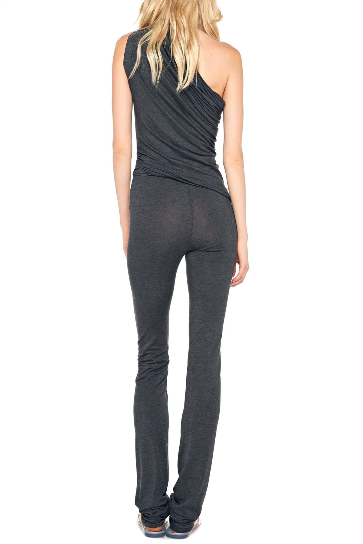 NORMA KAMALI TOP ΣΤΡΑΠΛΕΣ ΣΟΥΡΑ ΕΛΑΣΤΙΚΟ ΣΚΟΥΡΟ ΓΚΡΙ