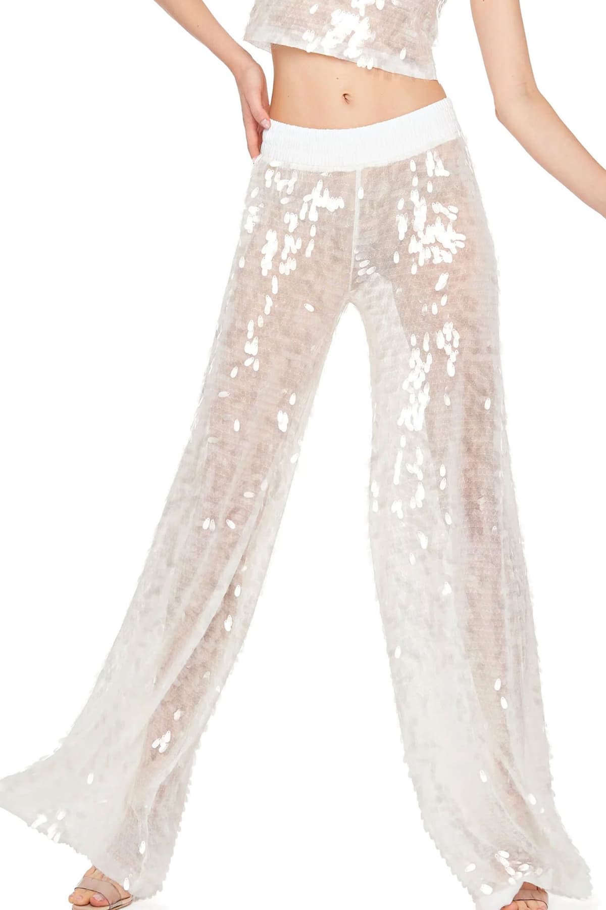 NORMA KAMALI ΠΑΝΤΕΛΟΝΙ BOYFRIEND ELEPHANT SWEATPANT ΠΑΓΙΕΤΑ ΛΕΥΚΟ