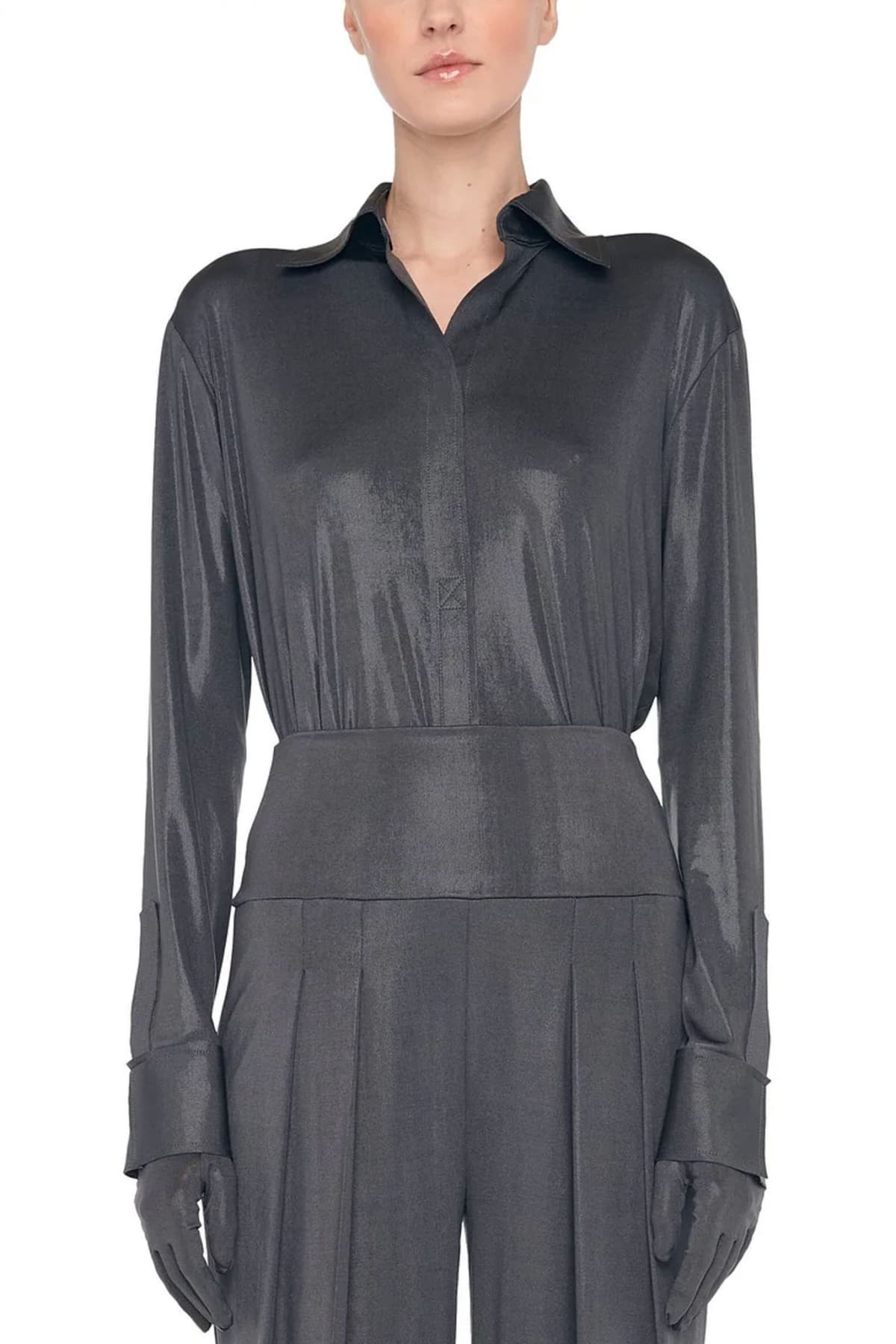 NORMA KAMALI ΠΟΥΚΑΜΙΣΟ ΓΚΡΙ ΜΕΤΑΛΛΙΖΕ