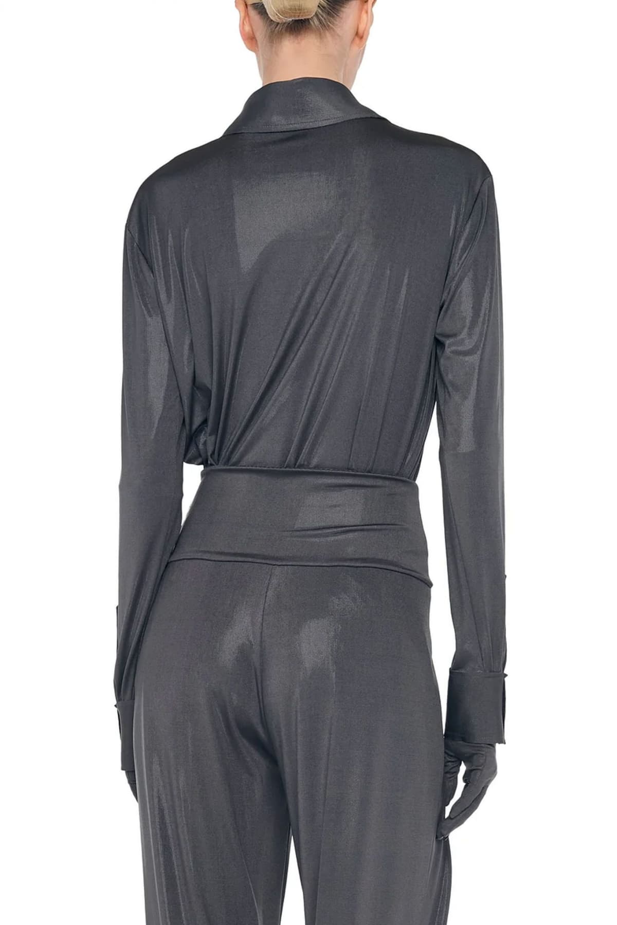 NORMA KAMALI ΠΟΥΚΑΜΙΣΟ ΓΚΡΙ ΜΕΤΑΛΛΙΖΕ