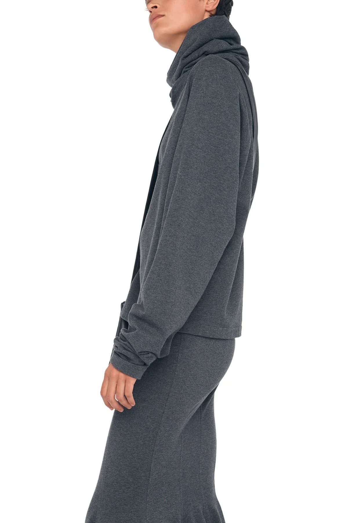 NORMA KAMALI ΦΟΥΤΕΡ OVERSIZED TURTLENECK RAGLAN ΣΚΟΥΡΟ ΓΚΡΙ