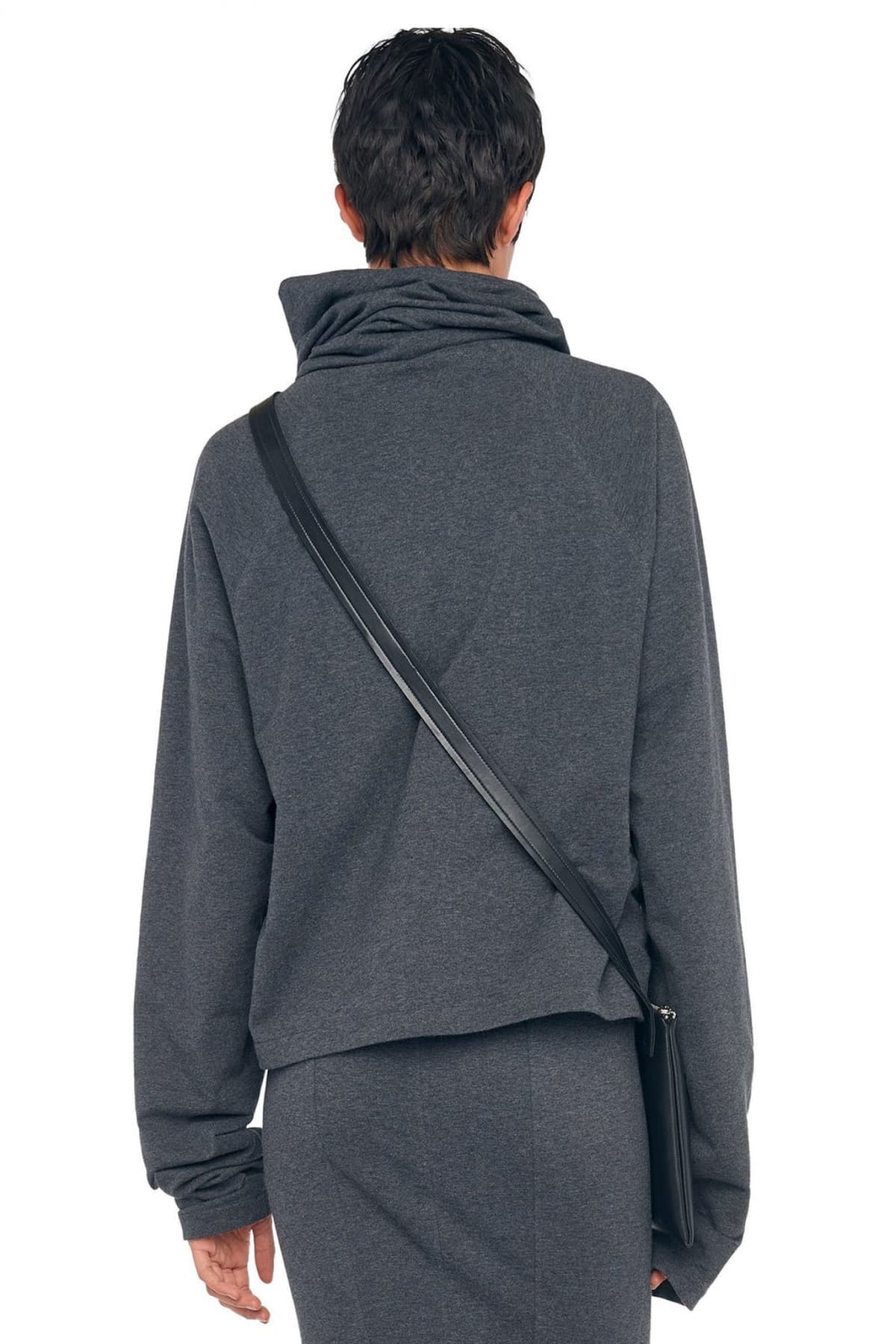 NORMA KAMALI ΦΟΥΤΕΡ OVERSIZED TURTLENECK RAGLAN ΣΚΟΥΡΟ ΓΚΡΙ