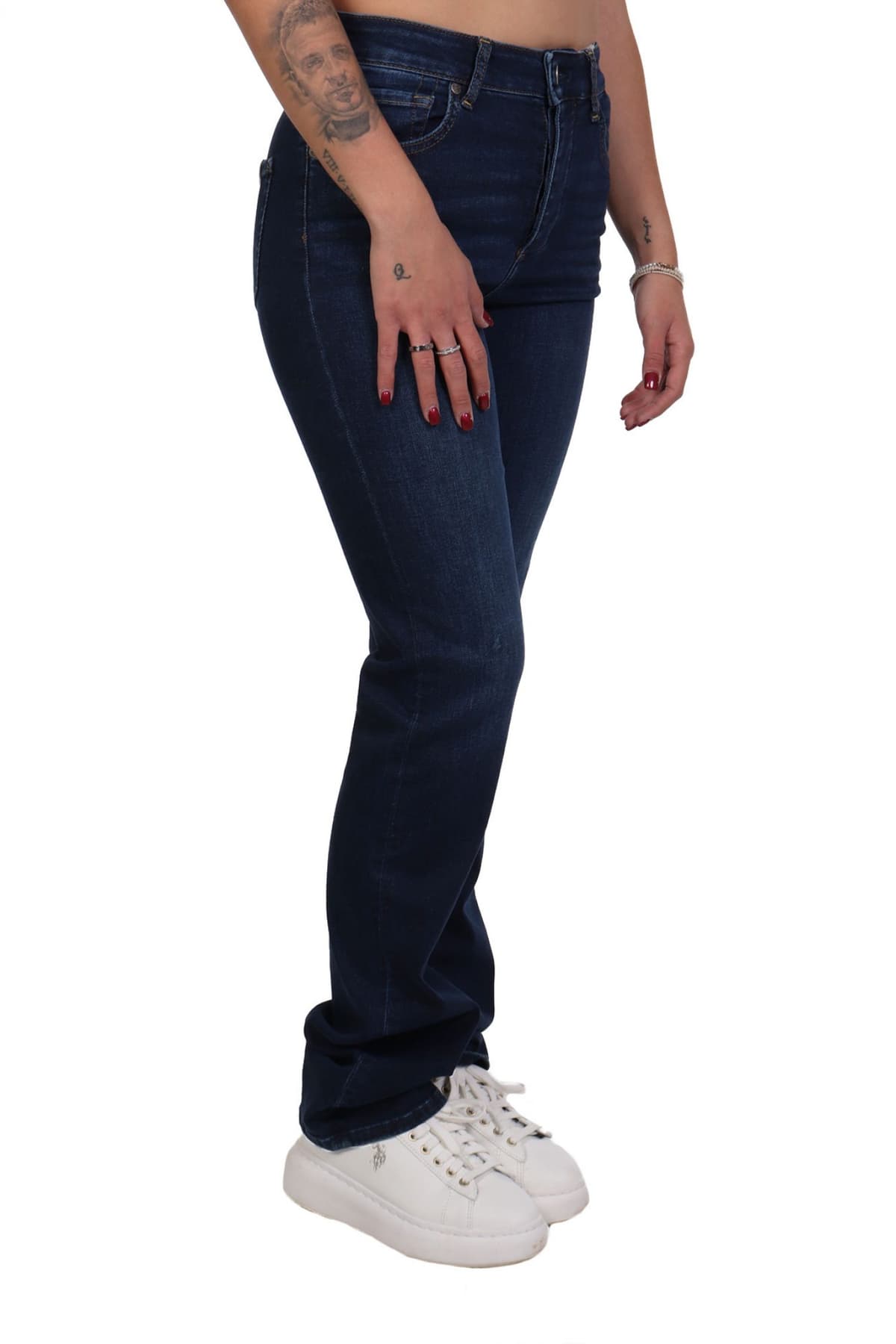 LIU JO ΠΑΝΤΕΛΟΝΙ JEANS ΠΕΝΤΑΤΣΕΠΟ STRAIGHT ΣΚΟΥΡΟ ΜΠΛΕ