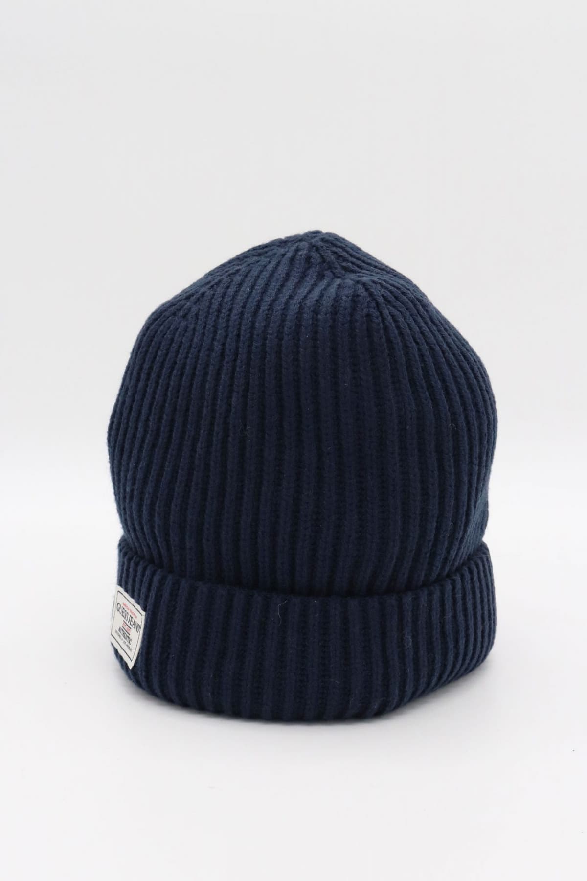 GUESS ΣΚΟΥΦΟΣ ΠΛΕΚΤΟ UNISEX LOGO ΣΚΟΥΡΟ ΜΠΛΕ