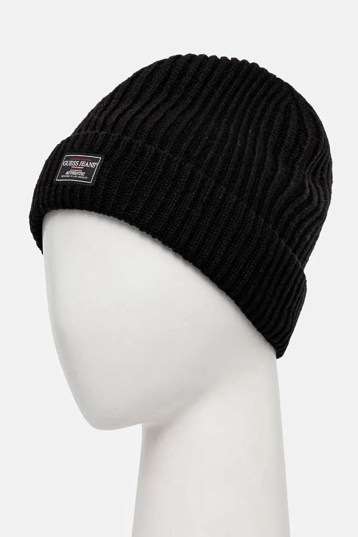 GUESS ΣΚΟΥΦΟΣ ΠΛΕΚΤΟ UNISEX LOGO ΜΑΥΡΟ