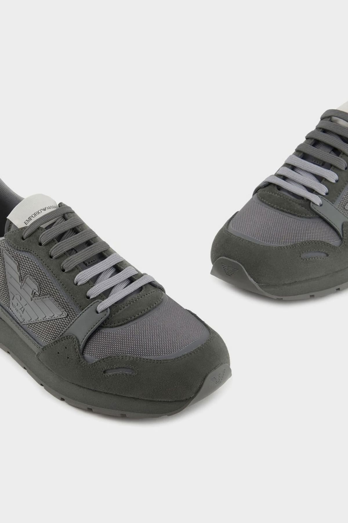 EMPORIO ARMANI ΠΑΠΟΥΤΣΙΑ SNEAKERS LOGO ΧΑΚΙ