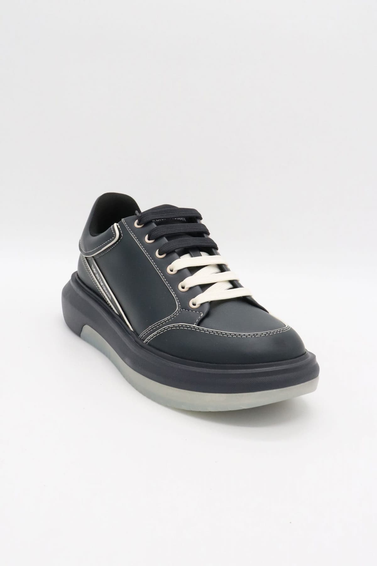 EMPORIO ARMANI ΠΑΠΟΥΤΣΙΑ SNEAKERS LOGO ΜΠΛΕ