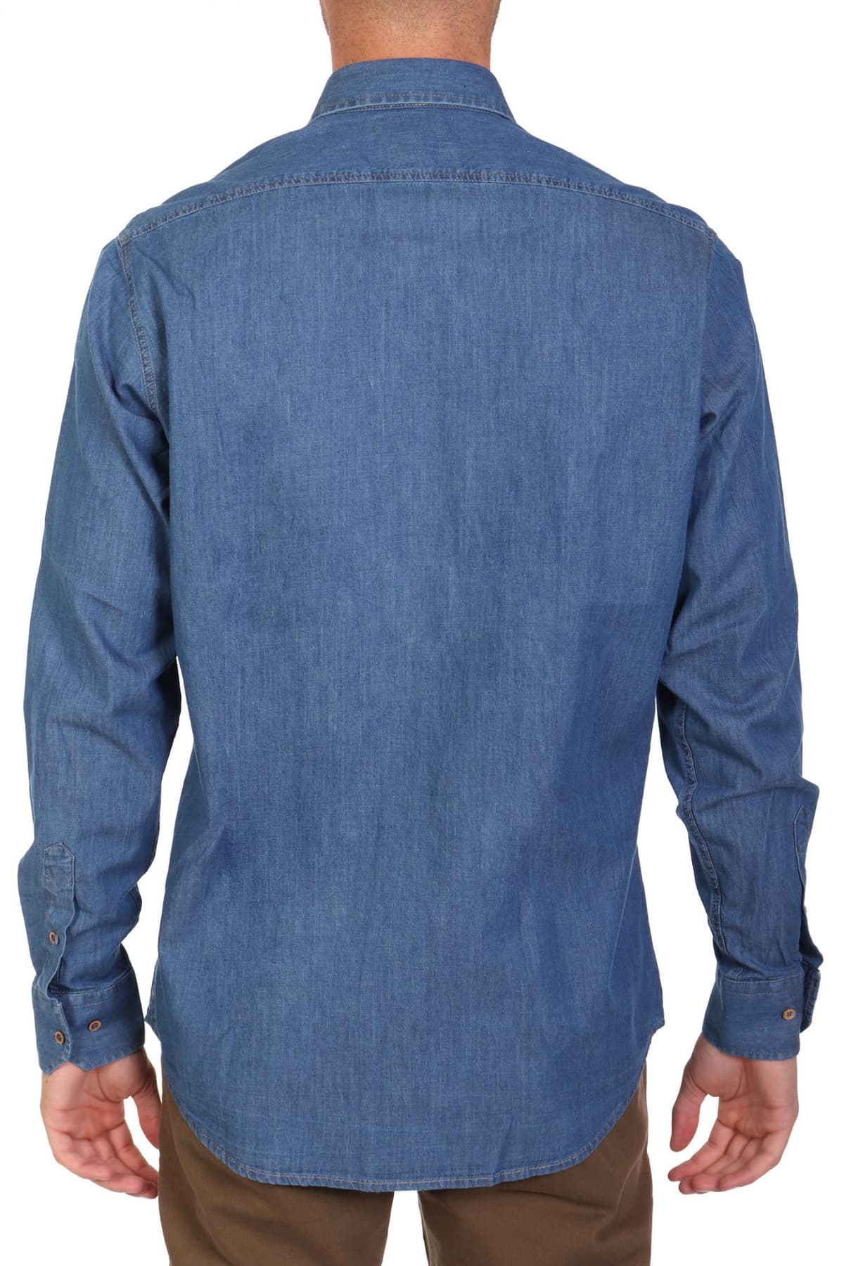 DORS ΠΟΥΚΑΜΙΣΟ BUTTON DOWN DENIM LOGO ΜΠΛΕ