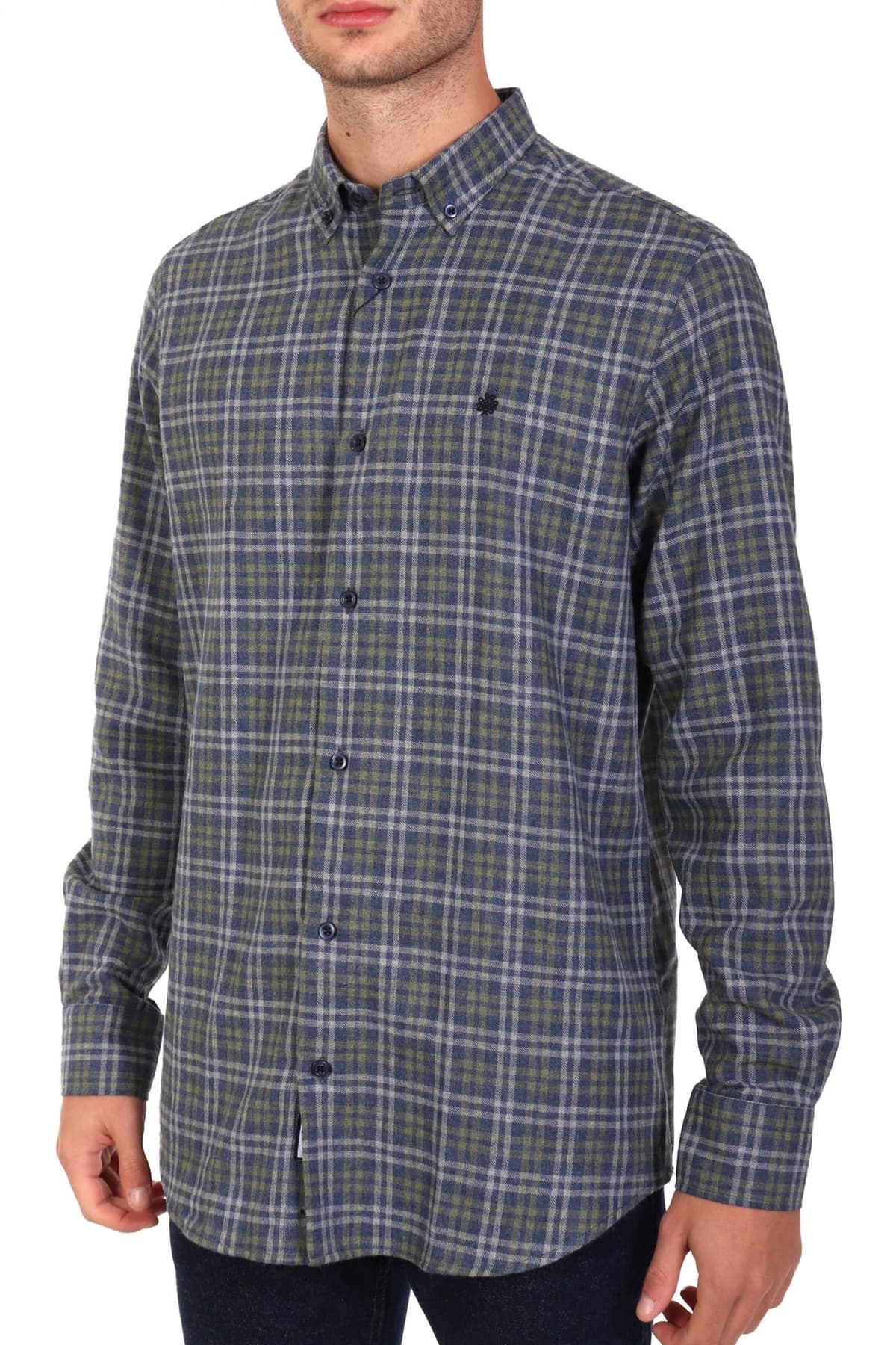 DORS ΠΟΥΚΑΜΙΣΟ BUTTON DOWN ΚΑΡΩ ΜΠΛΕ-ΛΑΔΙ