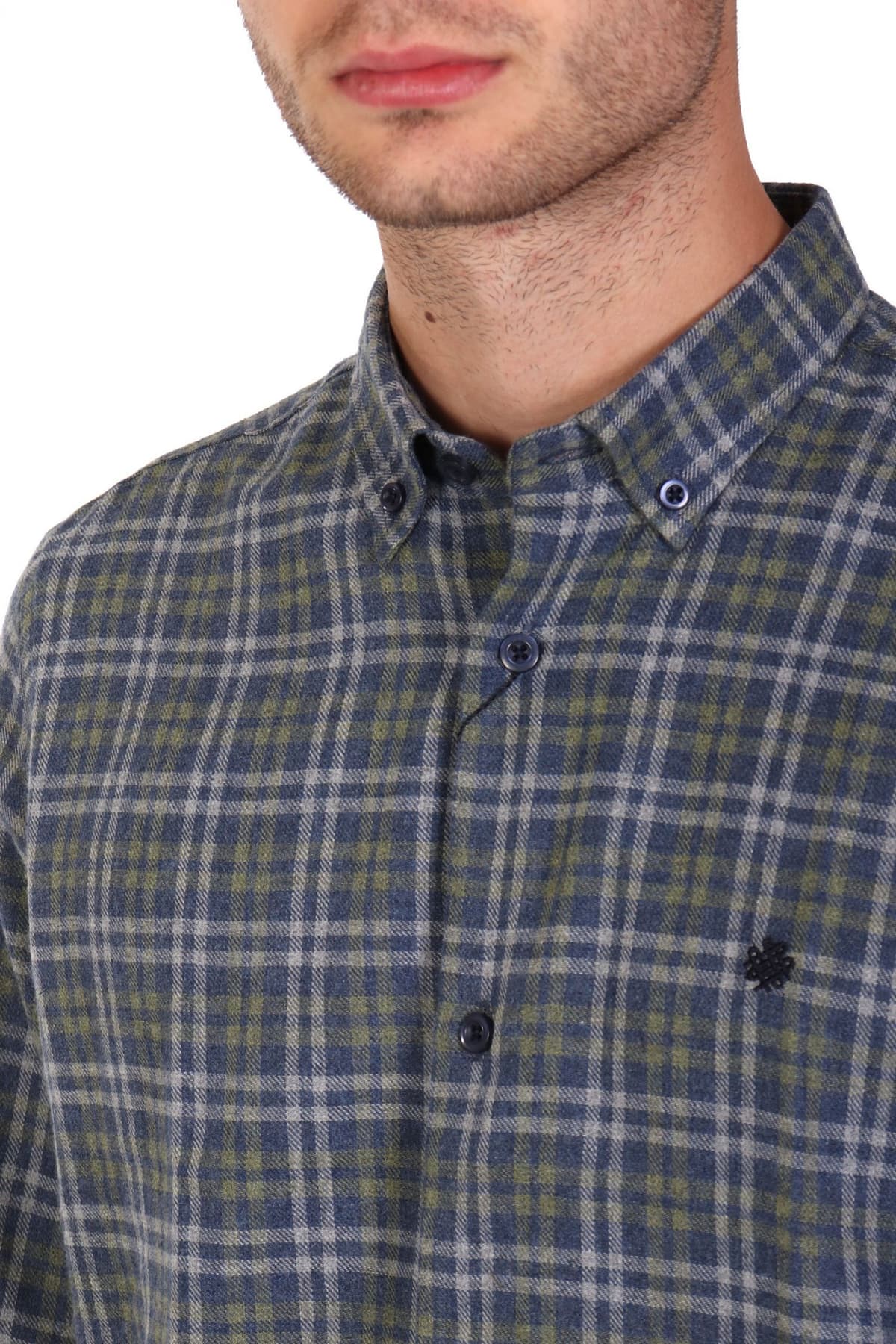 DORS ΠΟΥΚΑΜΙΣΟ BUTTON DOWN ΚΑΡΩ ΜΠΛΕ-ΛΑΔΙ