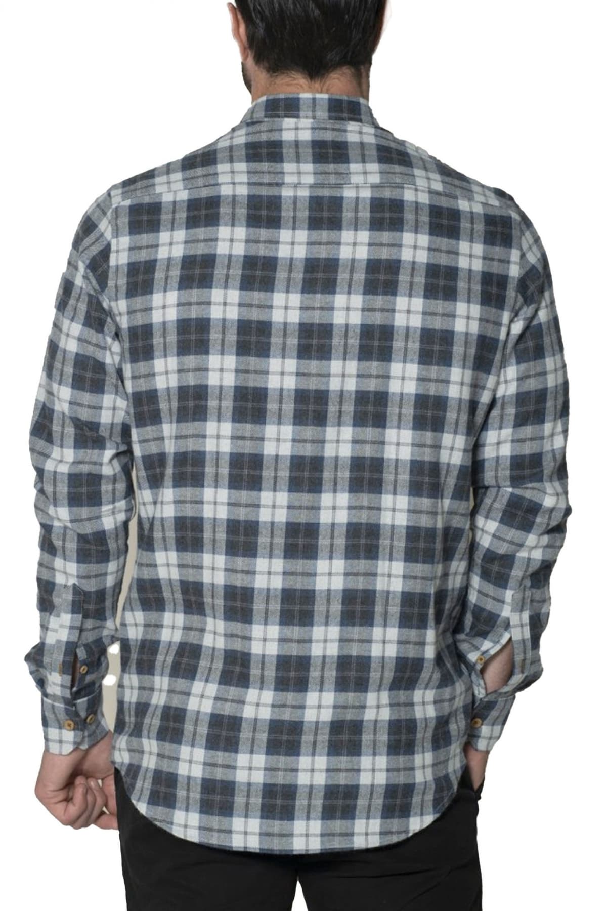 DORS ΠΟΥΚΑΜΙΣΟ BUTTON DOWN FLANNEL ΚΑΡΩ ΜΠΛΕ-ΓΚΡΙ