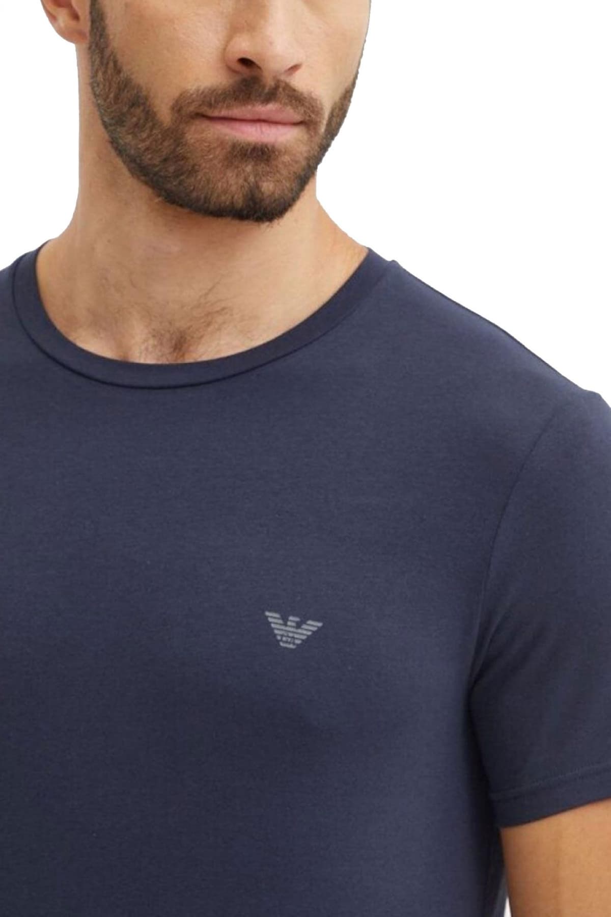 EMPORIO ARMANI T-SHIRT ΕΣΩΡΟΥΧΑ 2PACK COTTON STRETCH ΜΠΛΕ-ΧΑΚΙ