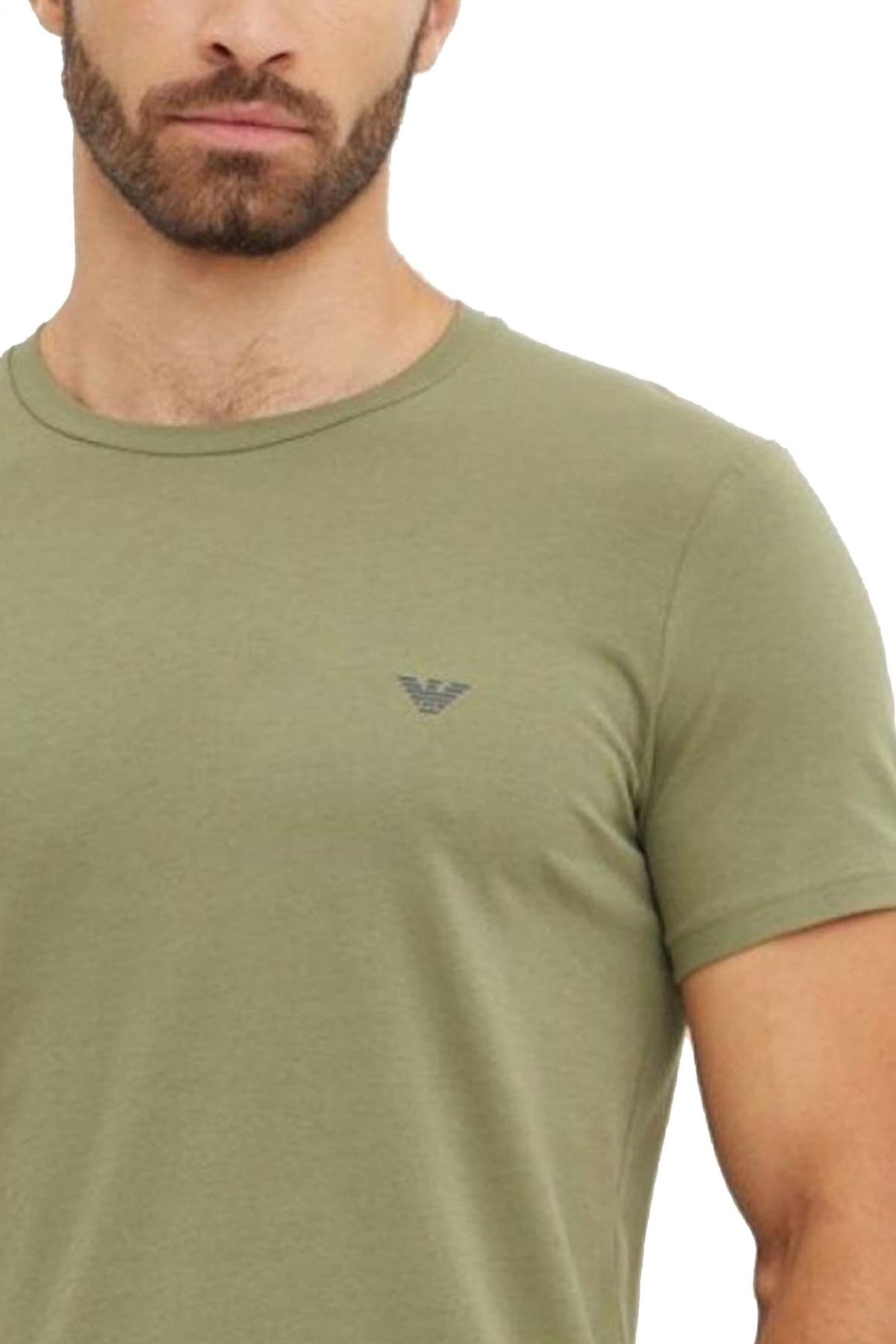 EMPORIO ARMANI T-SHIRT ΕΣΩΡΟΥΧΑ 2PACK COTTON STRETCH ΜΠΛΕ-ΧΑΚΙ