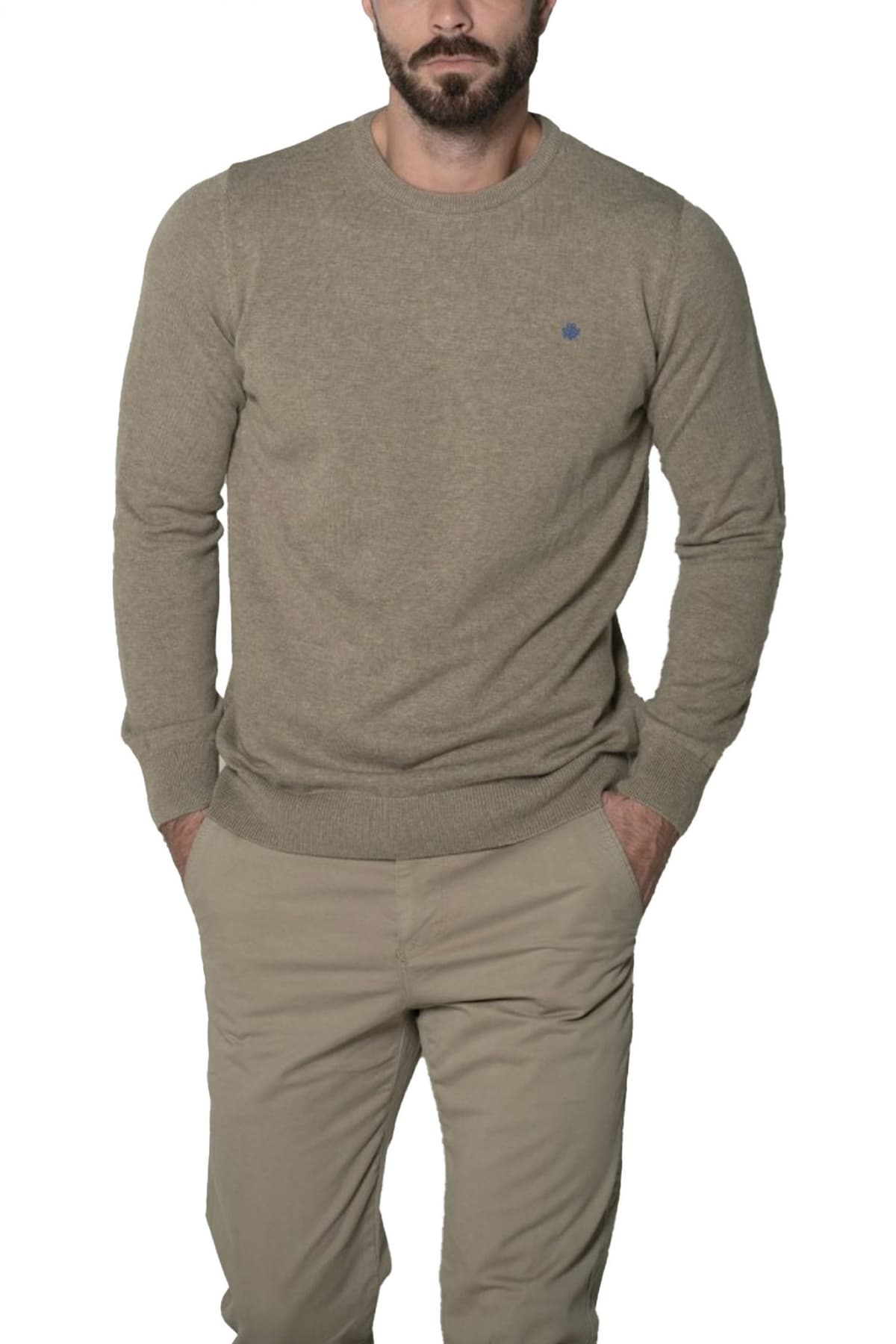 DORS ΠΛΕΚΤΟ CREWNECK LOGO ΜΠΕΖ