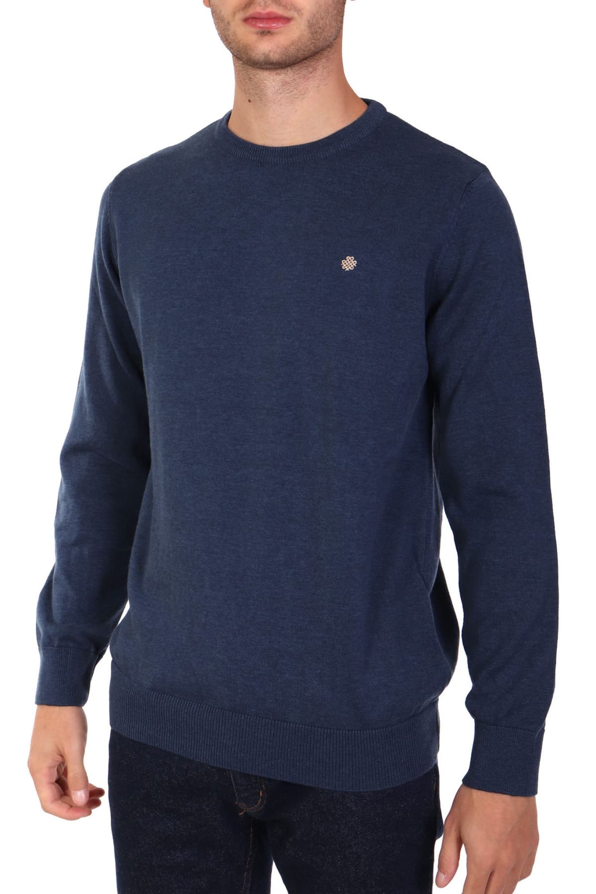 DORS ΠΛΕΚΤΟ CREWNECK LOGO ΡΑΦ ΜΠΛΕ