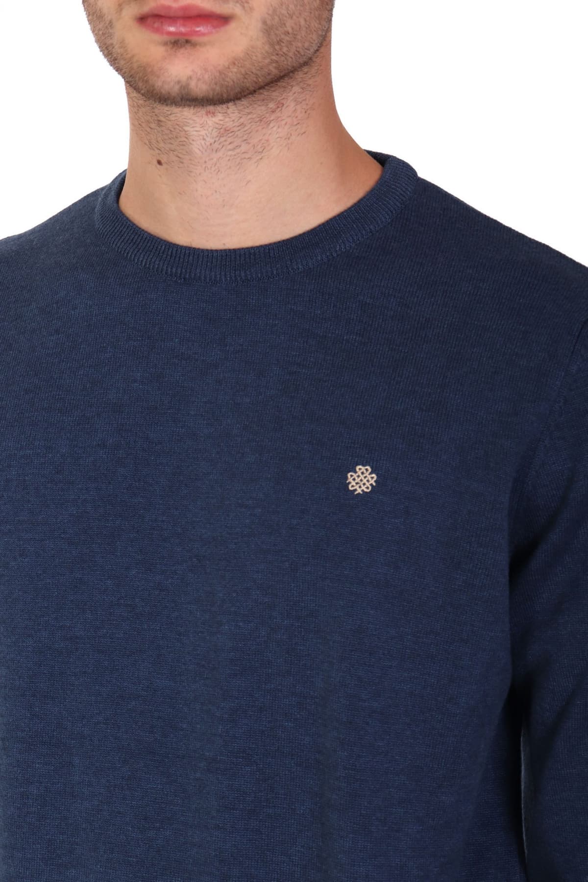 DORS ΠΛΕΚΤΟ CREWNECK LOGO ΡΑΦ ΜΠΛΕ