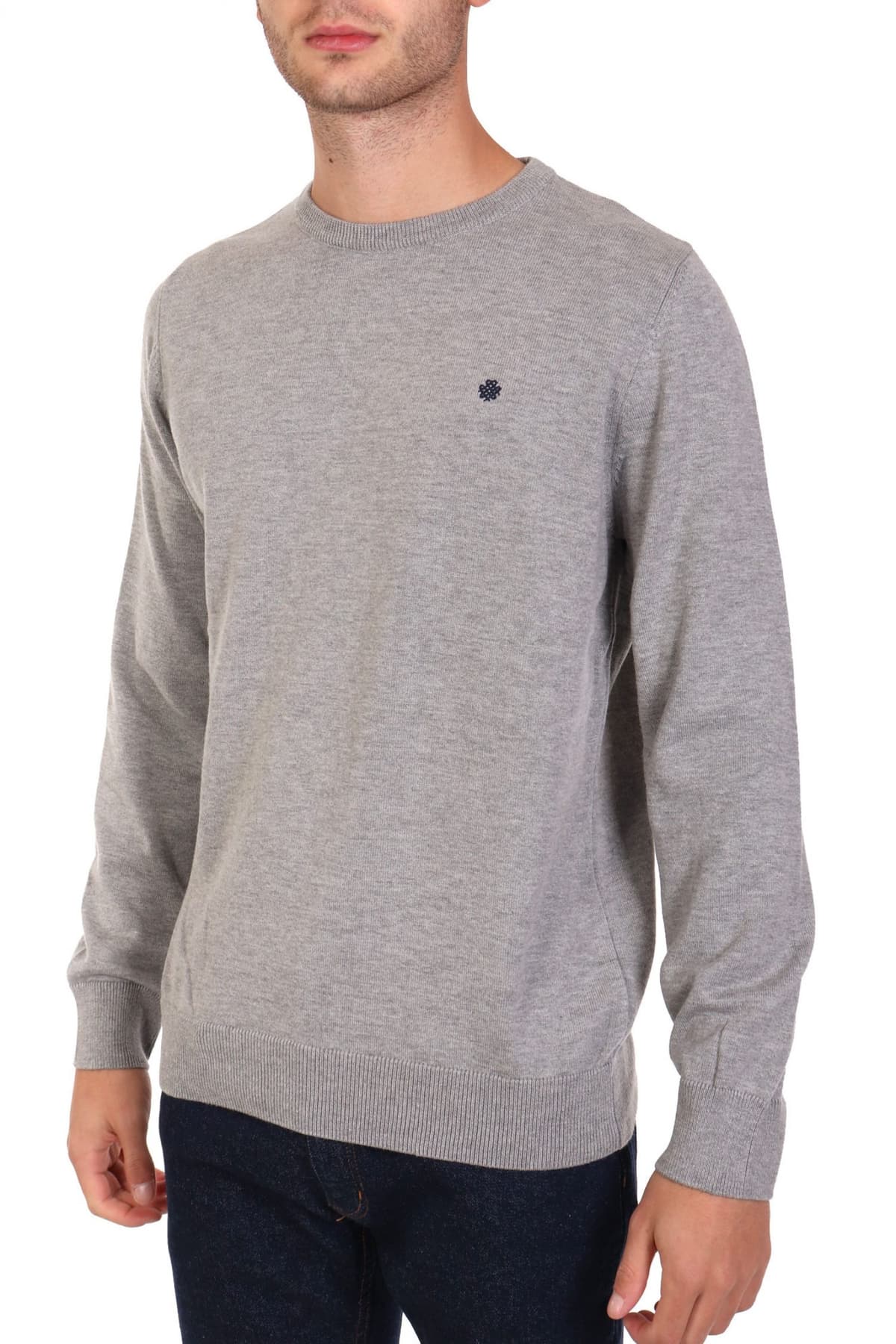 DORS ΠΛΕΚΤΟ CREWNECK LOGO ΑΧΟΙΧΤΟ ΓΚΡΙ