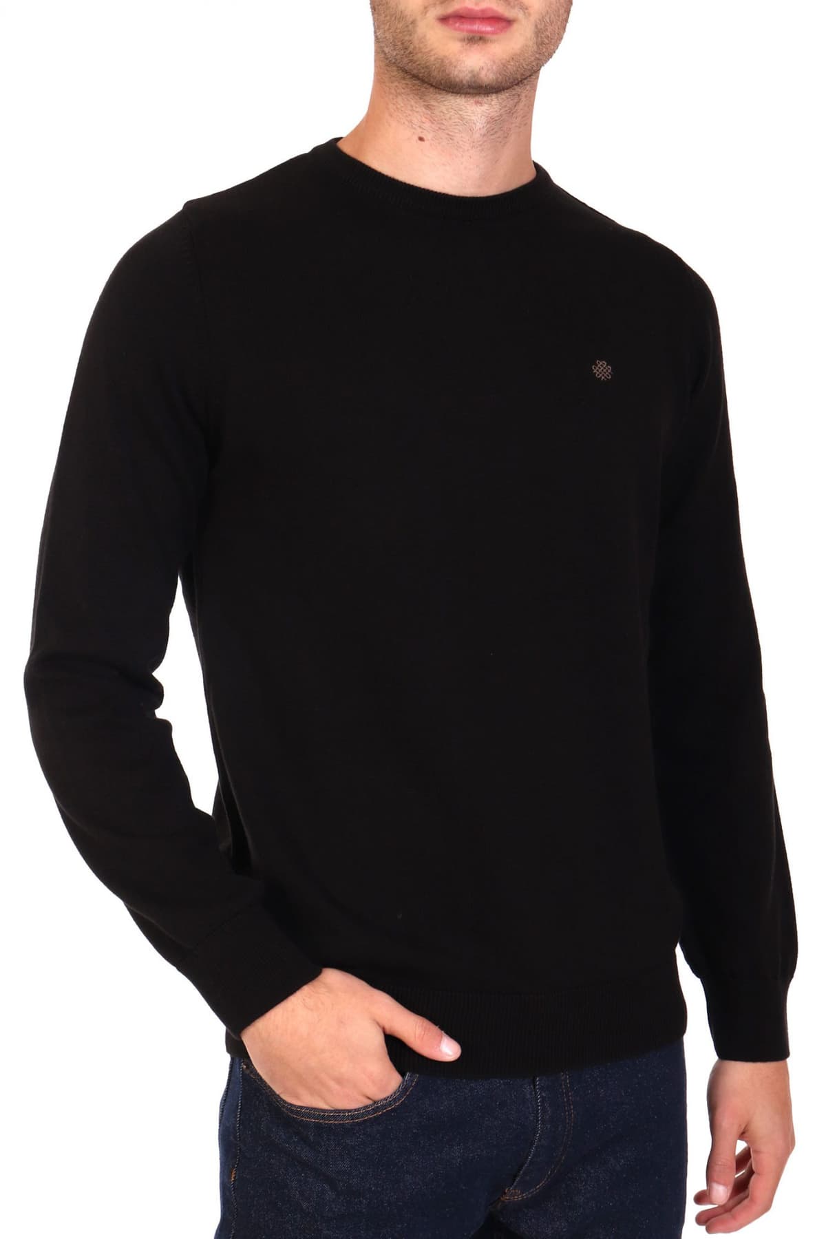 DORS ΠΛΕΚΤΟ CREWNECK LOGO ΜΑΥΡΟ