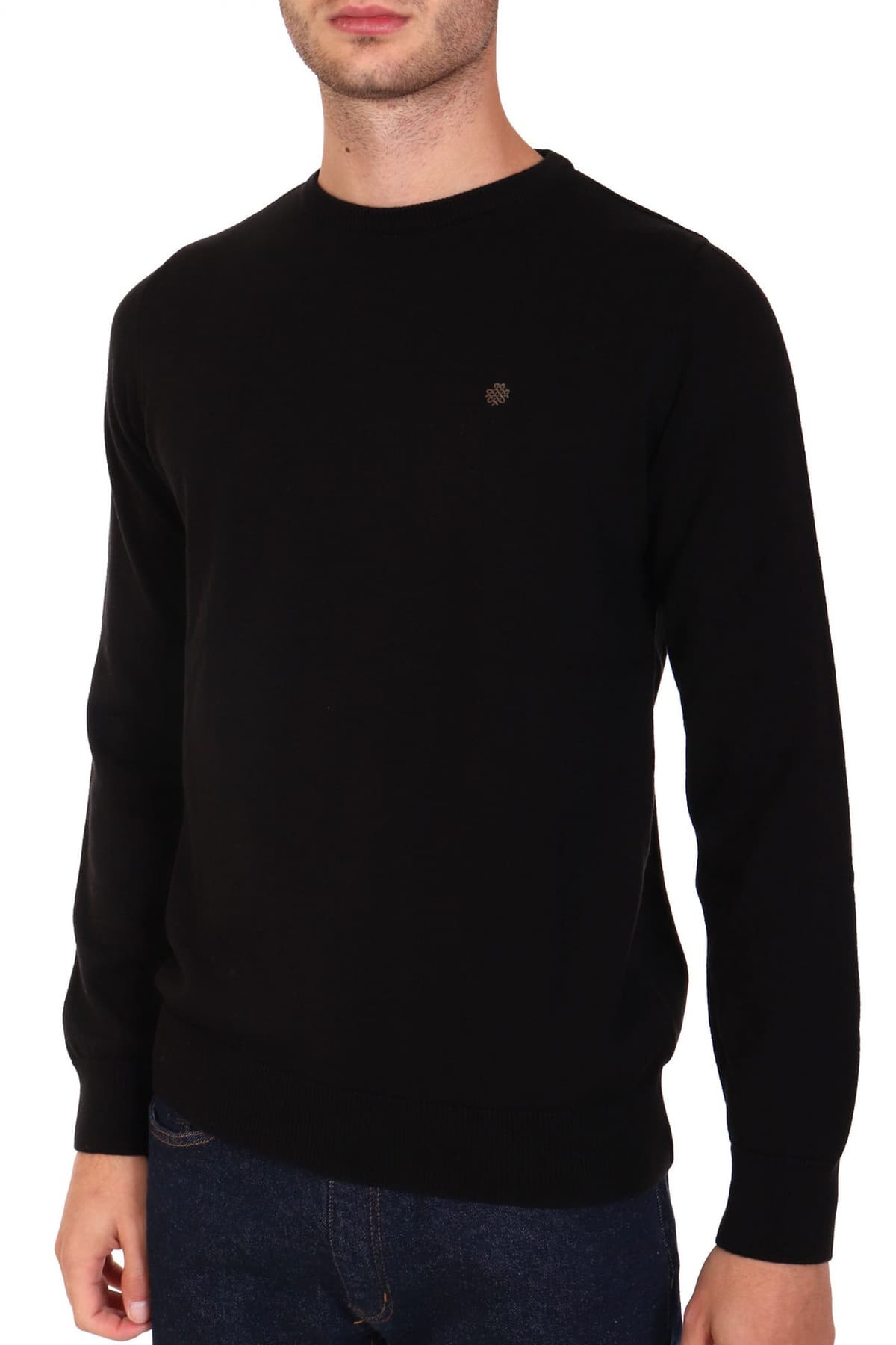 DORS ΠΛΕΚΤΟ CREWNECK LOGO ΜΑΥΡΟ